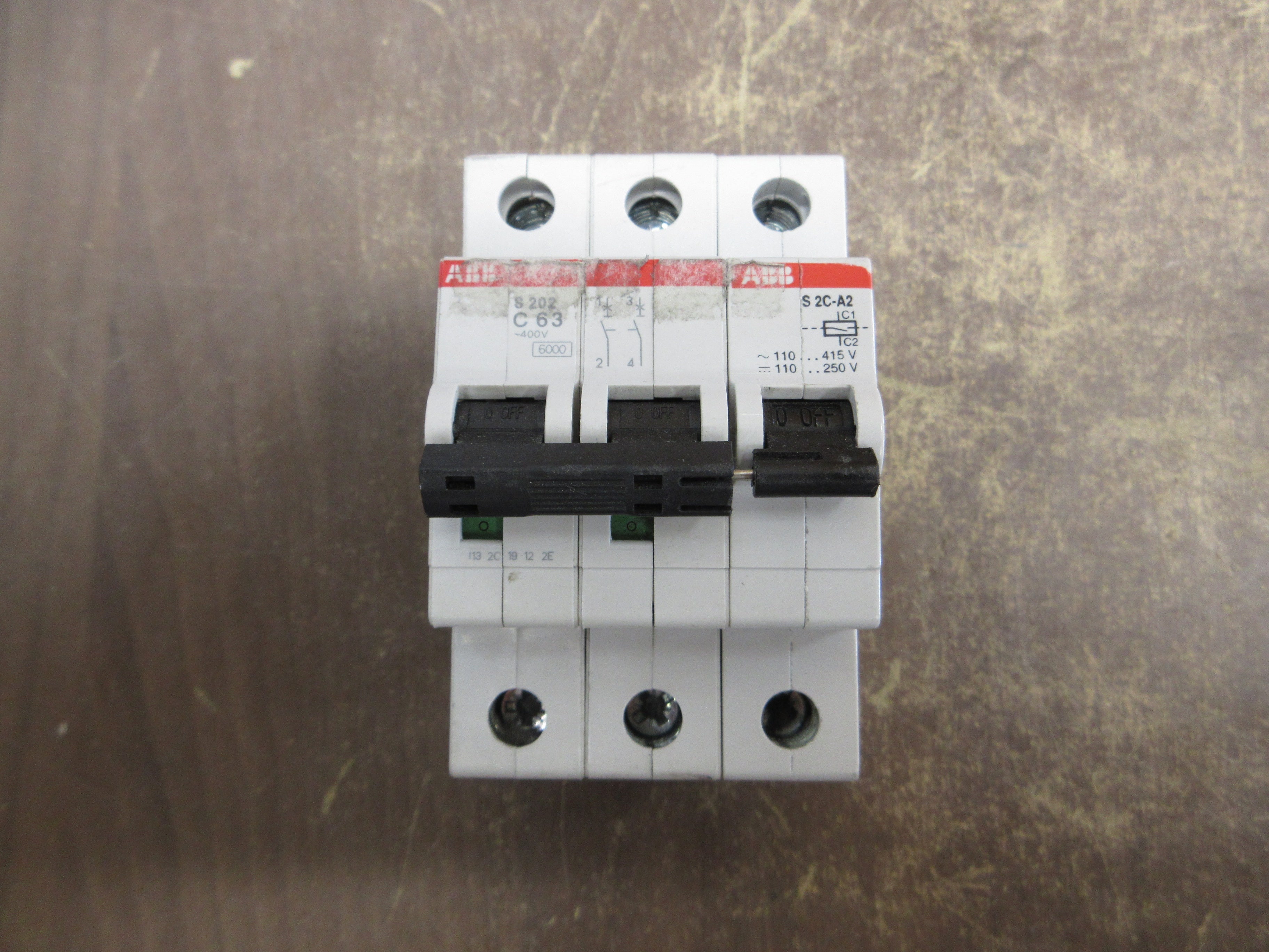 ABB Circuit Breaker S202-C63 63A 400V 3P Used