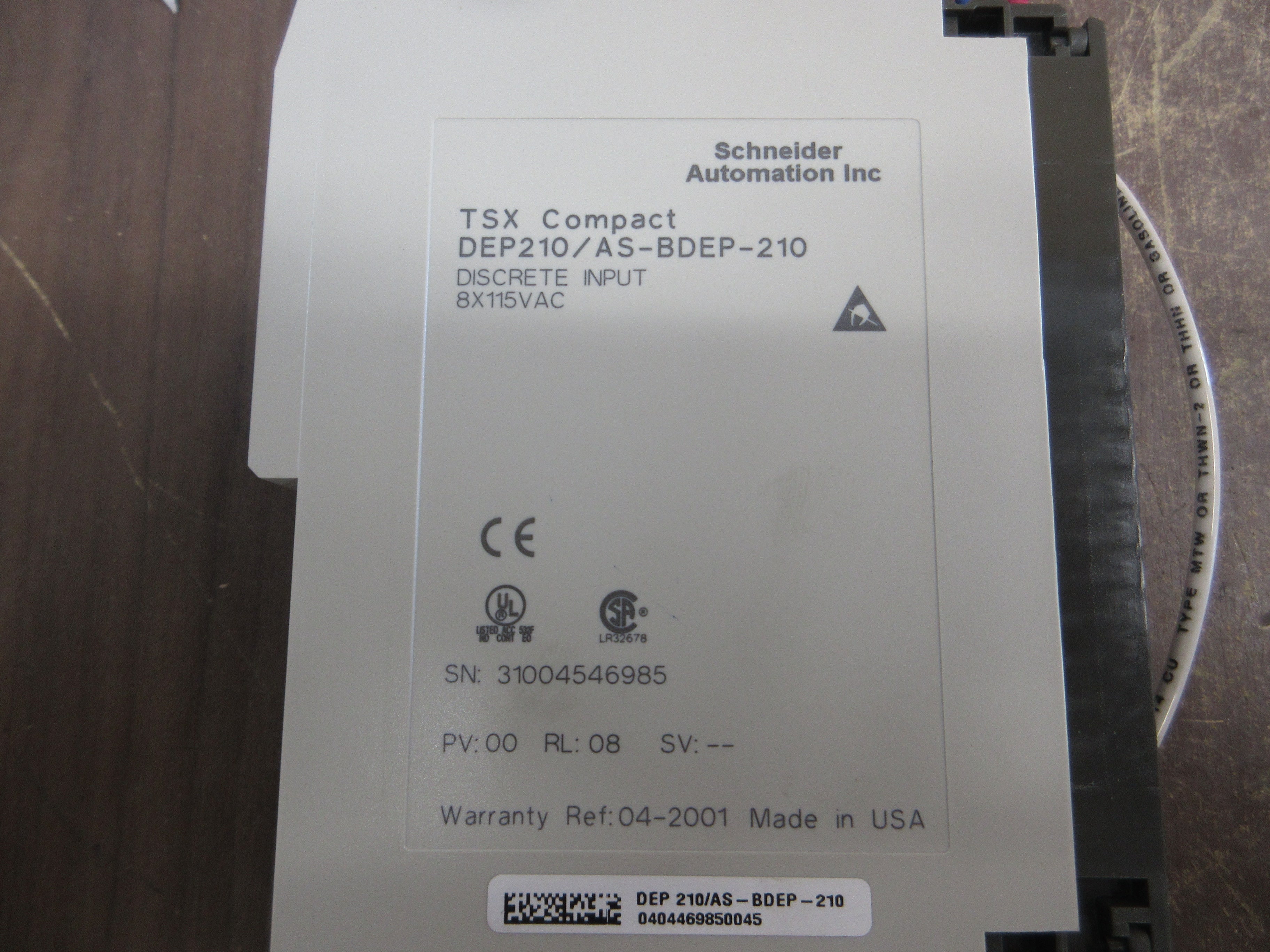 Schneider TSX Compact Discrete Input Module DEP210/AS-BDEP-210 8x 115VAC Used