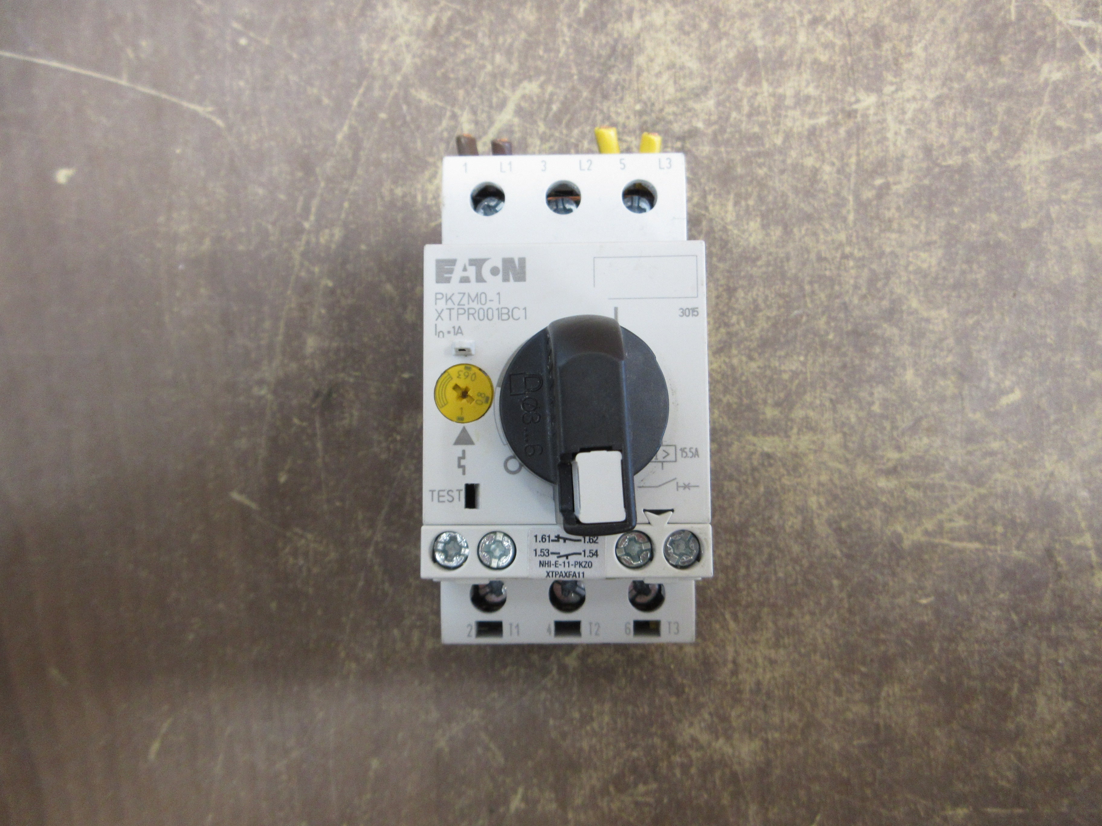 Eaton Manual Motor Protector PKZM0-1 XTPR001BC1 Trip: 0.63-1A Used