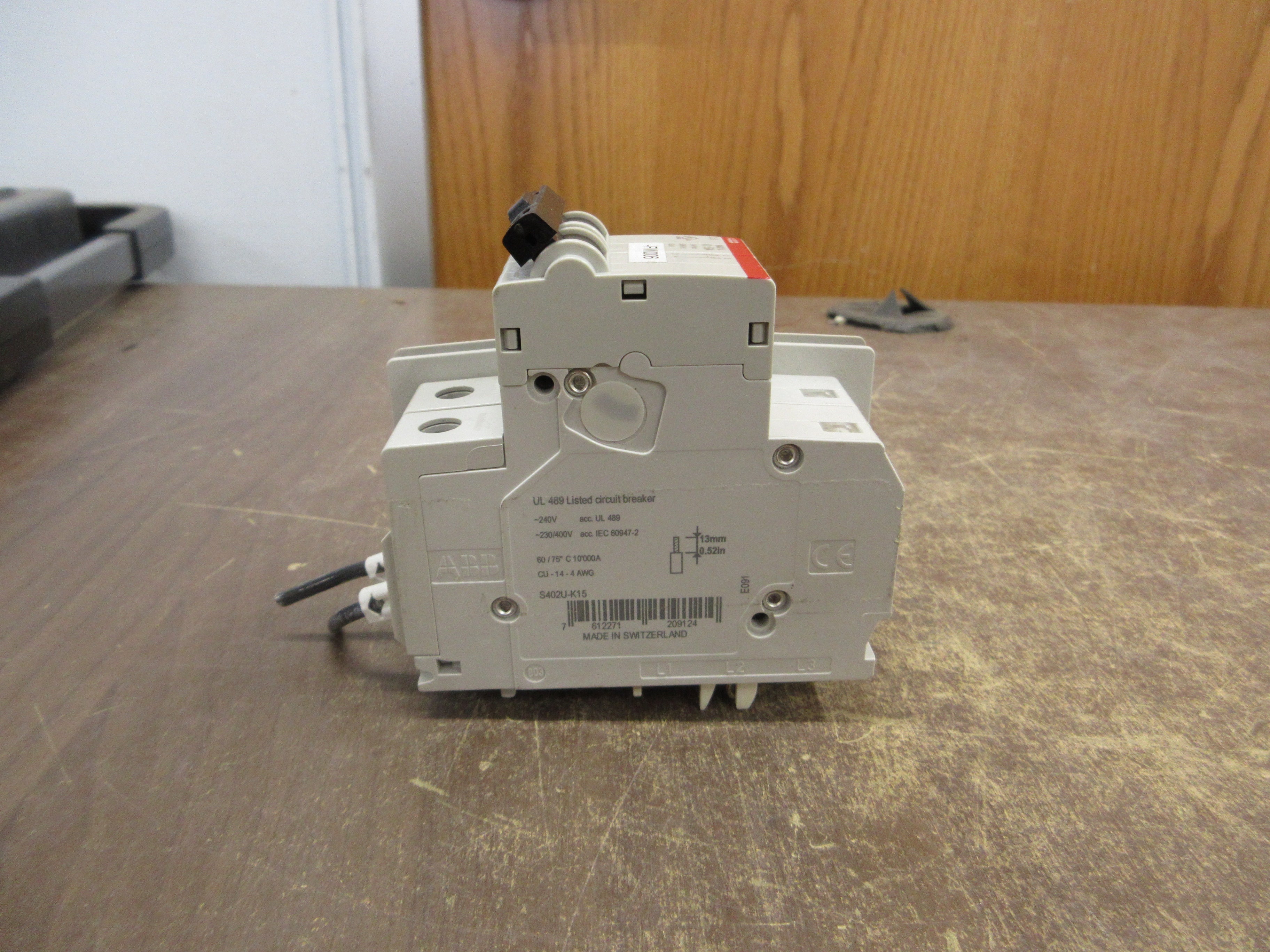 ABB Circuit Breaker S402U-K15 15A 240V 2P w/ Aux Used