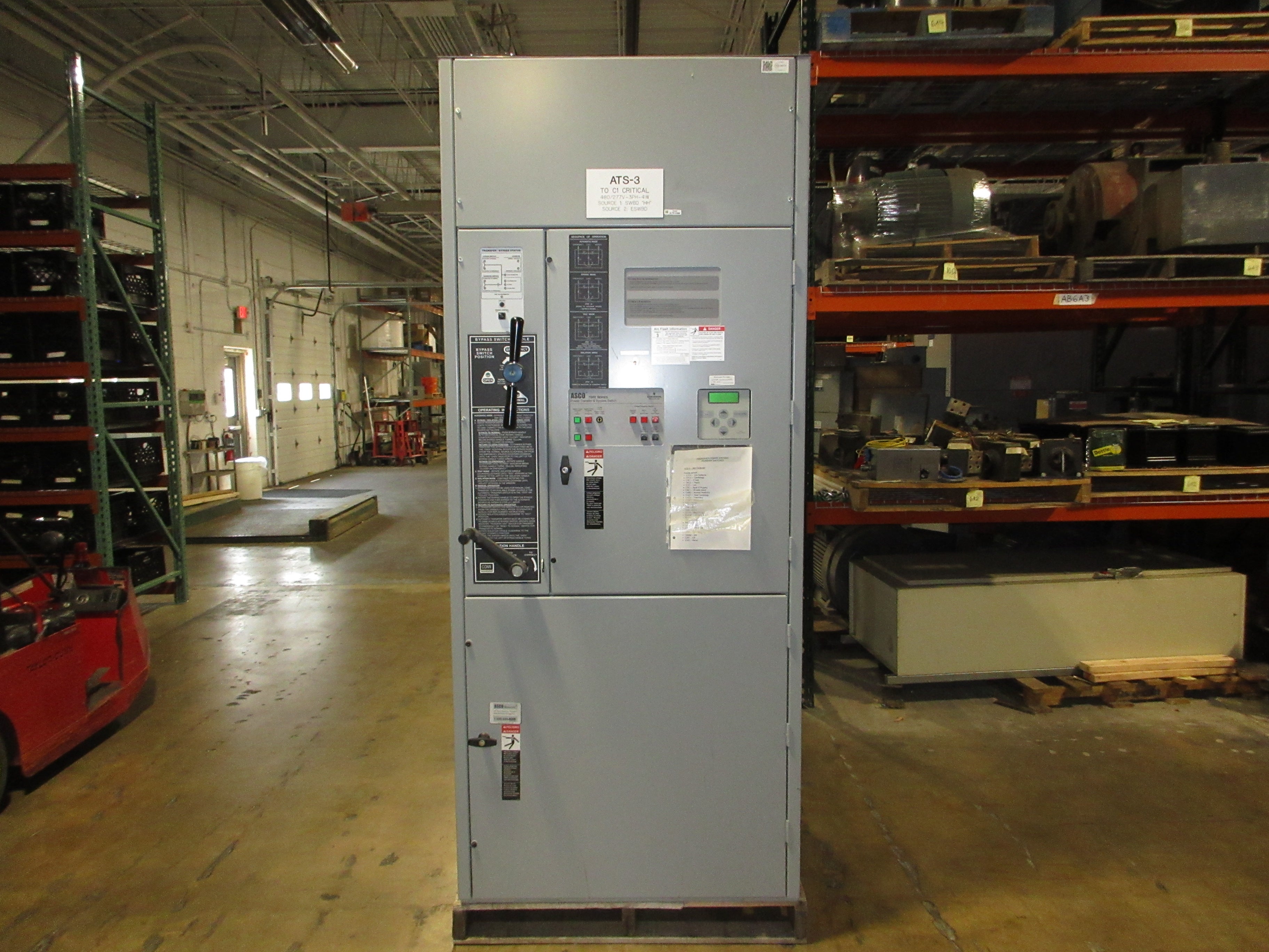 Asco 7000 Series Automatic Transfer Switch w/ Bypass H7ACTBB30800N50C 800A Used