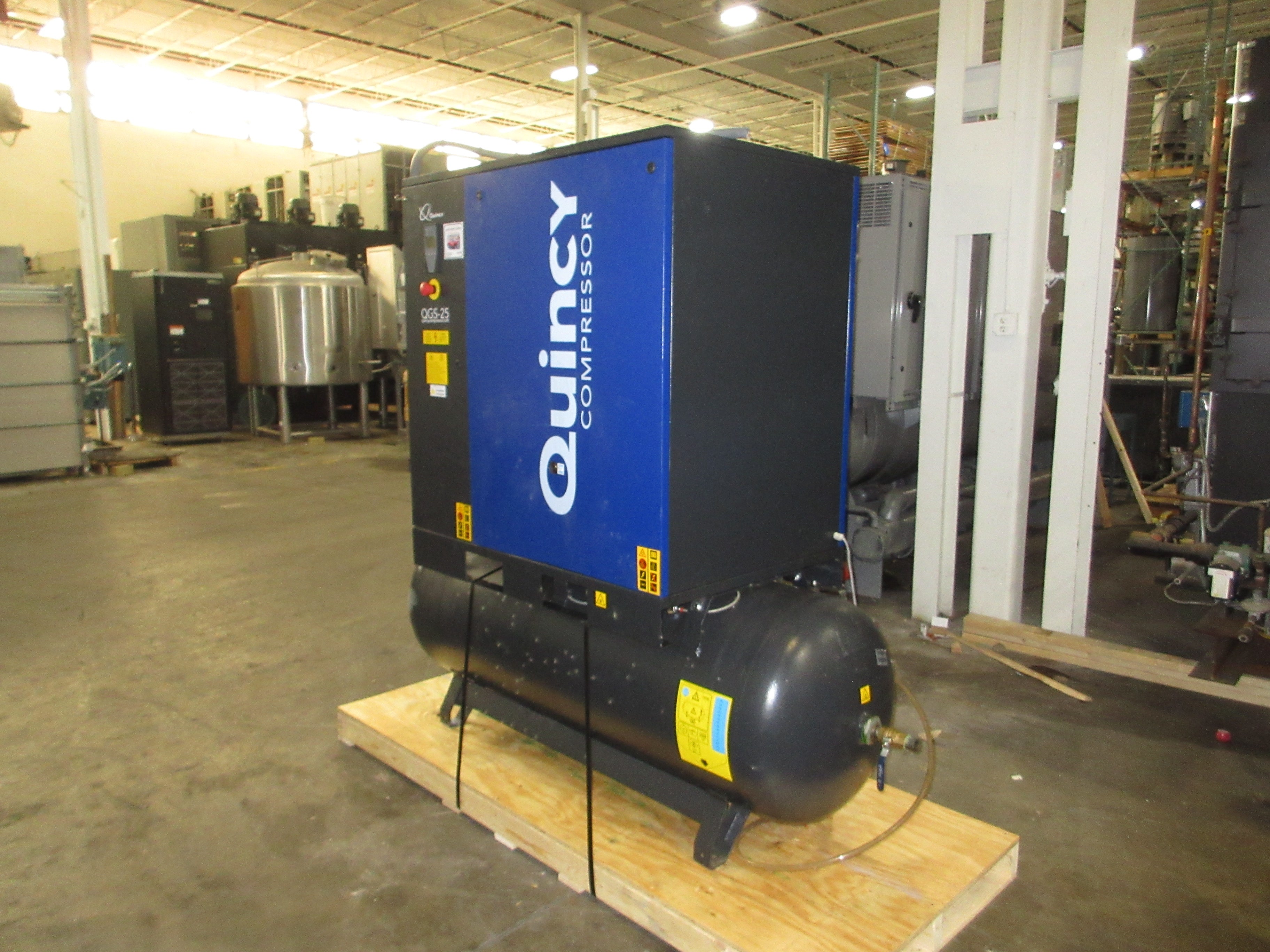 Quincy Rotary Screw Air Compressor QGS 25 25HP 460V 3Ph 60Hz 125PSIG Used
