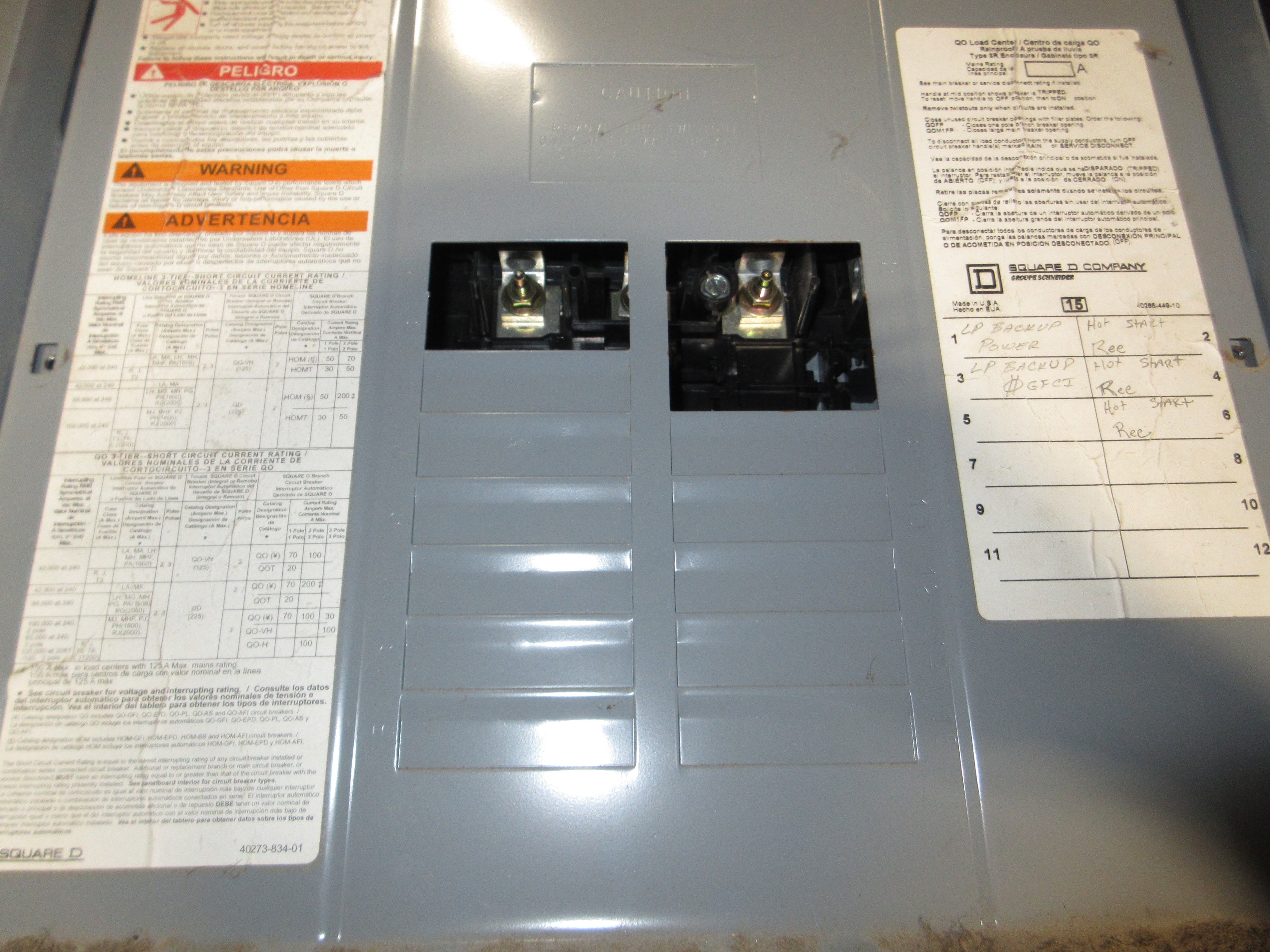 Square 3R QO Load Center 40265-449-10 16-Circuit Used