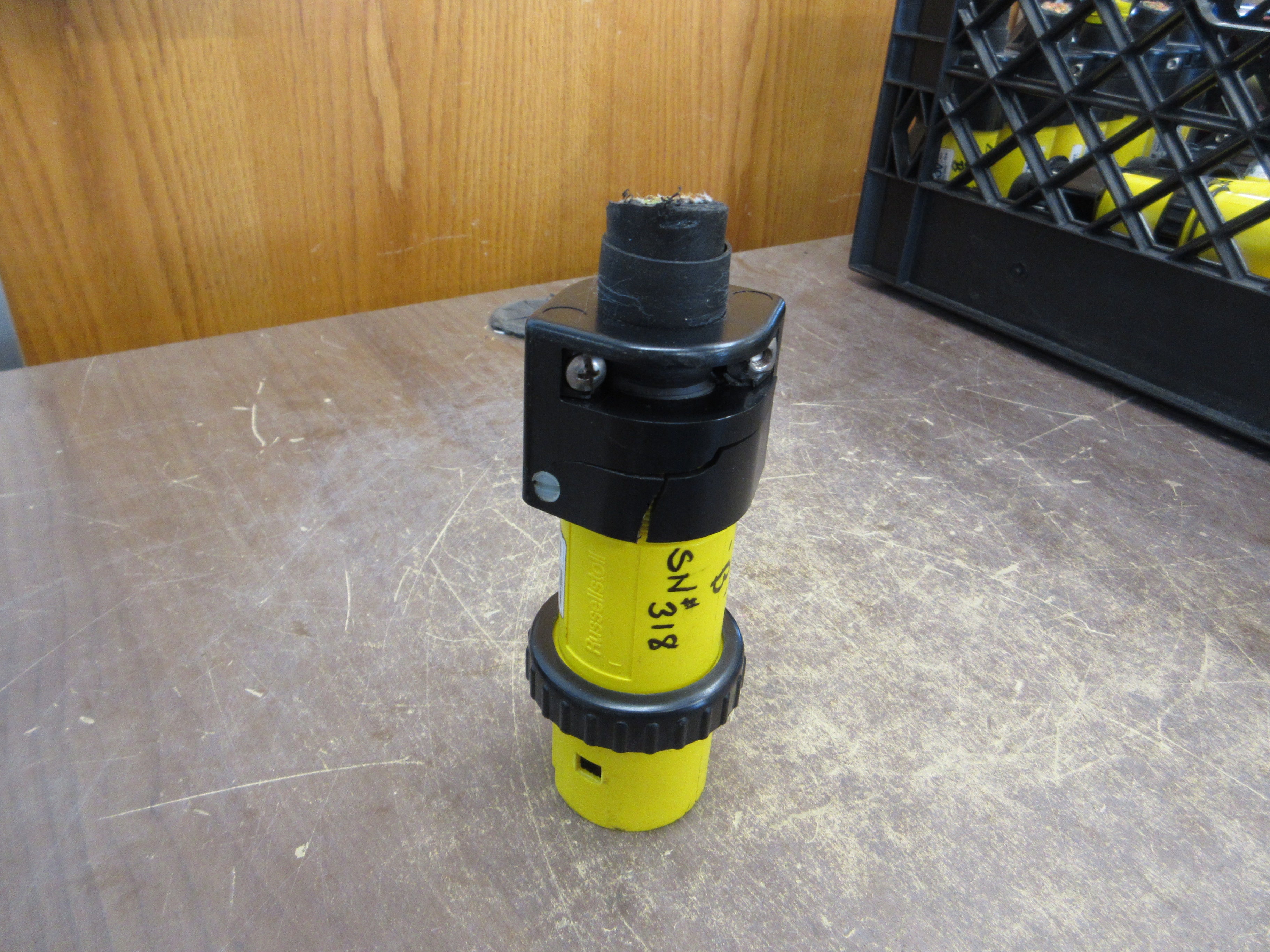 Russellstoll Plug 9P5U2T/1000 50A 250V 4W *Broken Base* Used