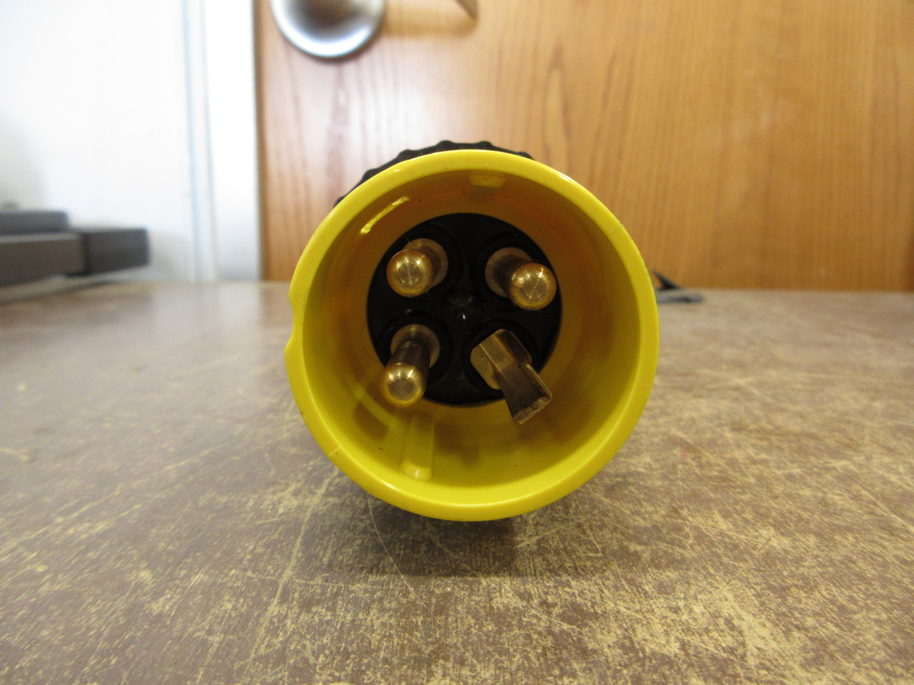 Russellstoll Plug 9P5U2T/1000 50A 250V 4W *Broken Base* Used