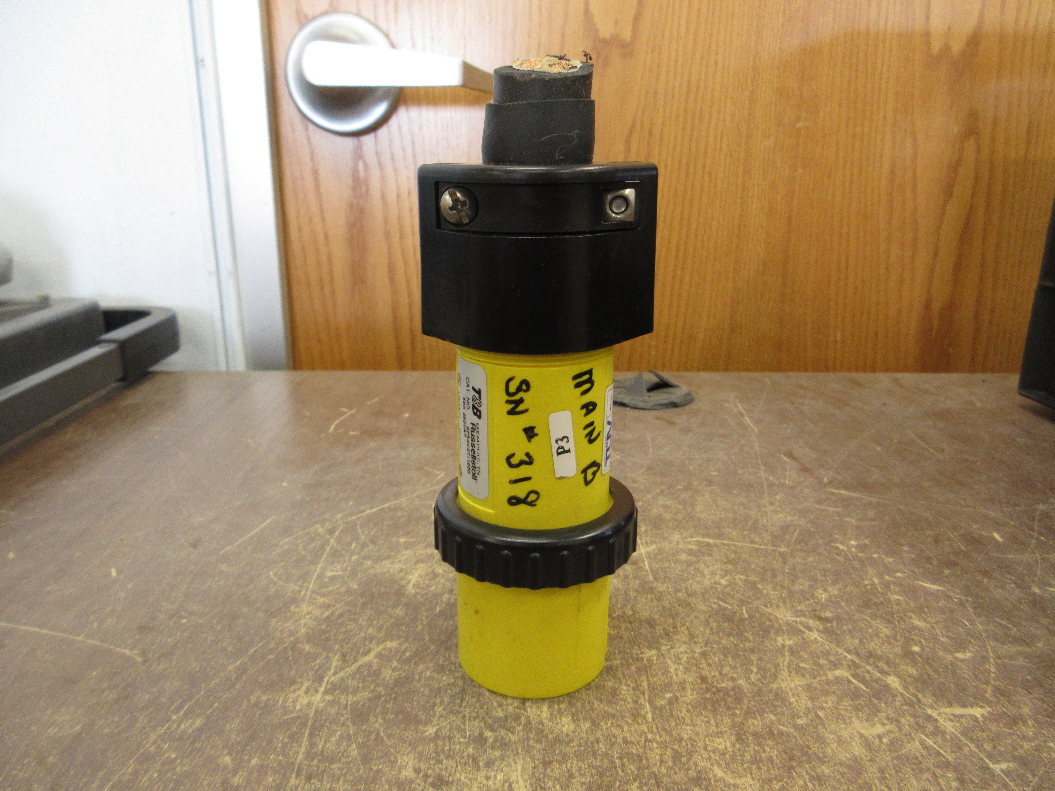 Russellstoll Plug 9P5U2T/1000 50A 250V 4W *Broken Base* Used