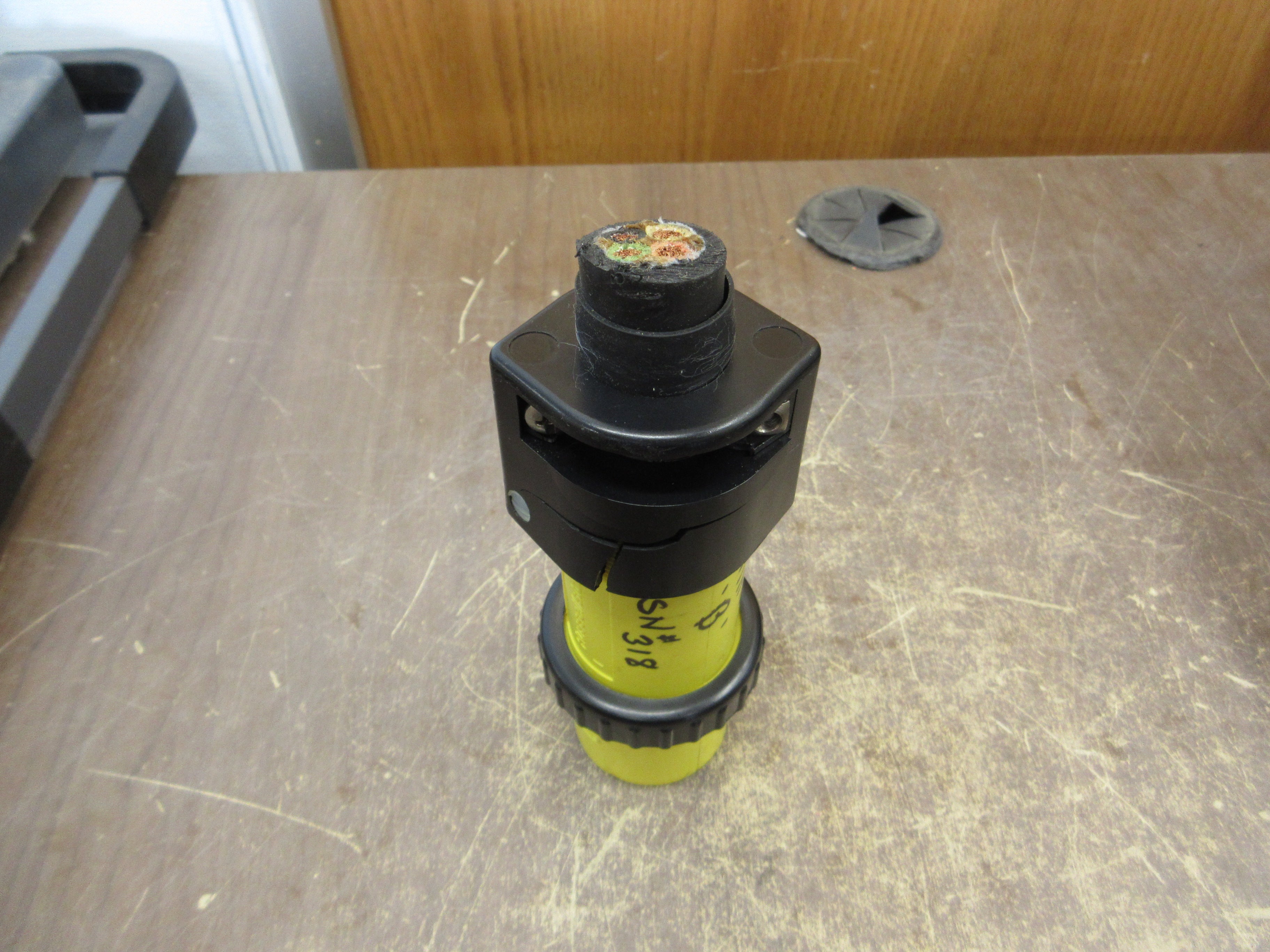 Russellstoll Plug 9P5U2T/1000 50A 250V 4W *Broken Base* Used