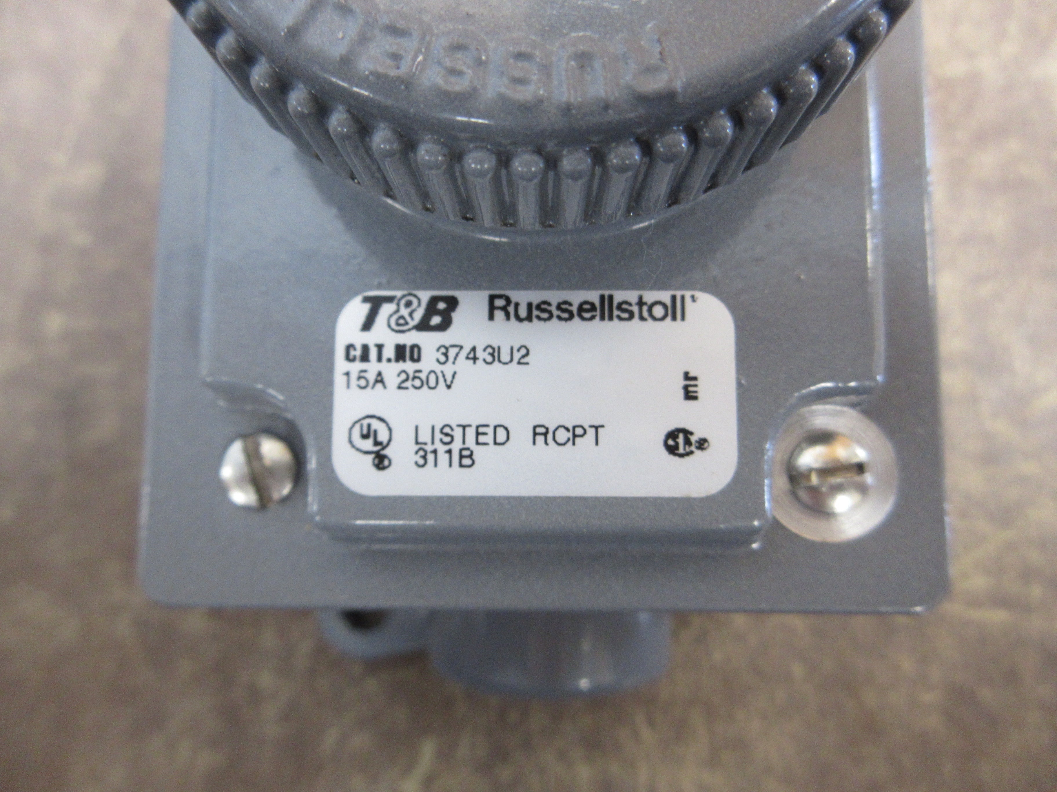 RusselStoll Receptacle w/ Base 3743U2 15A 250V Used