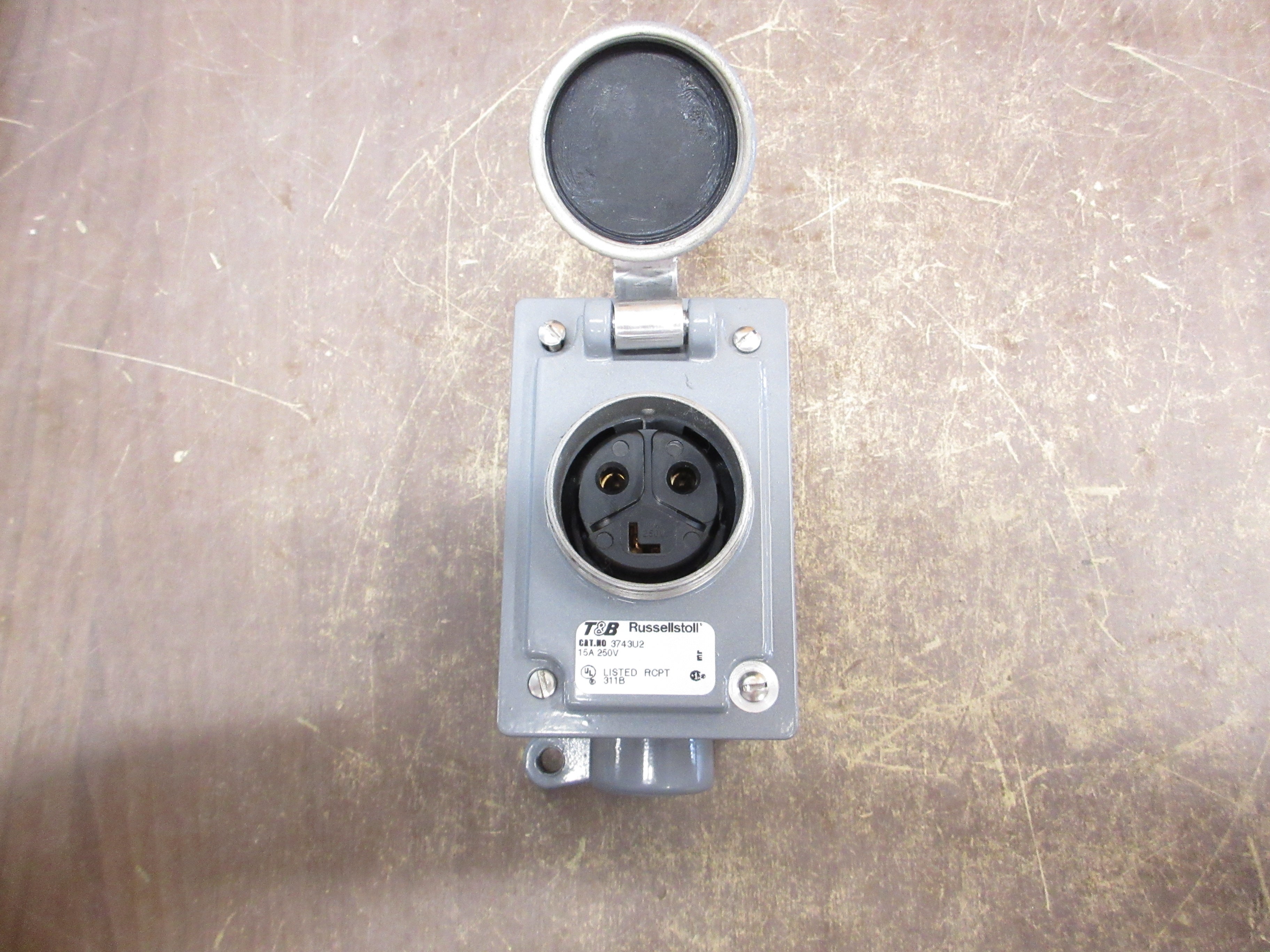 RusselStoll Receptacle w/ Base 3743U2 15A 250V Used