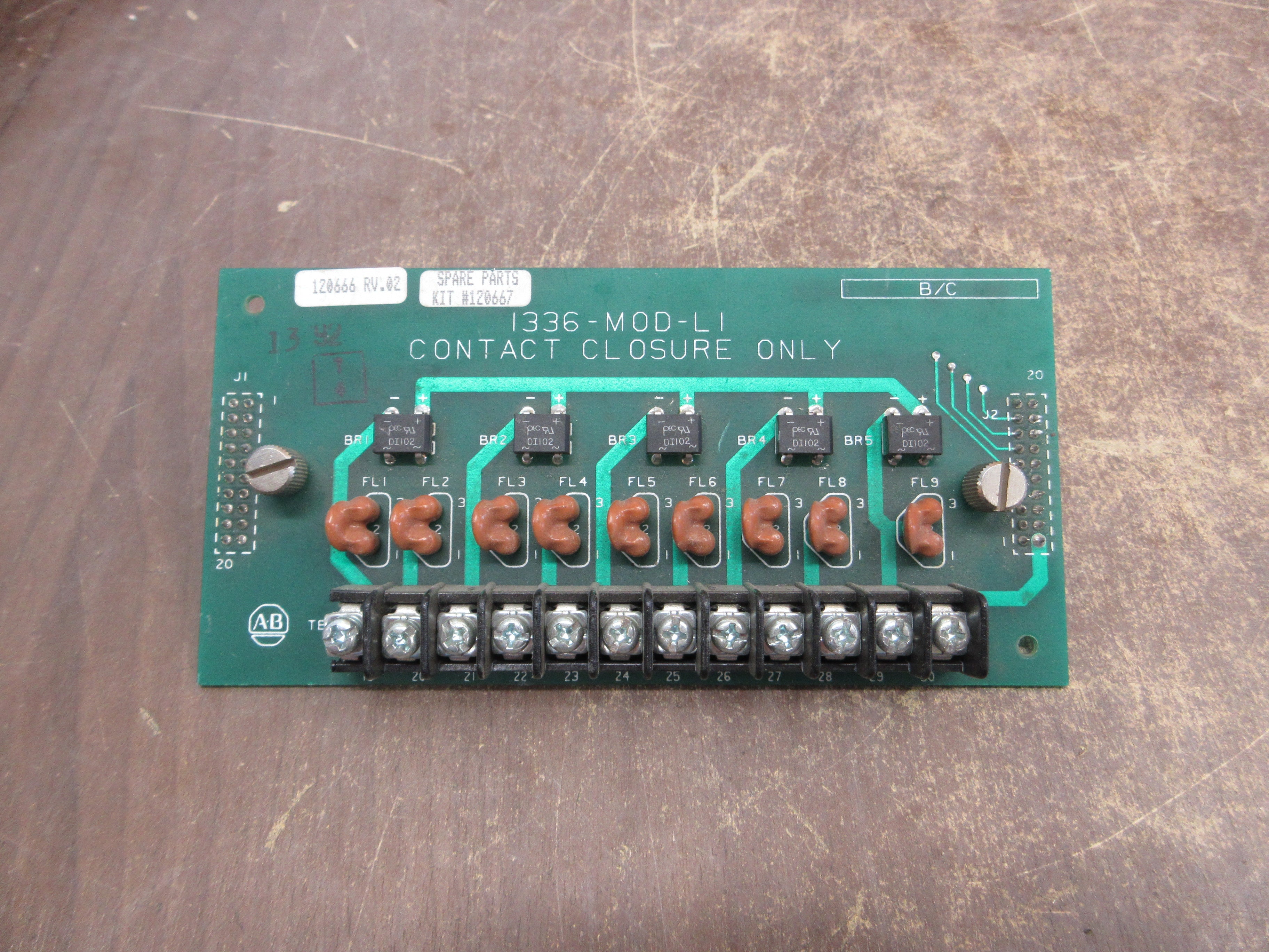 Allen-Bradley 1336-MOD-L1 Board 120666 Rev. 02 5VDC *Broken Terminal Corner*