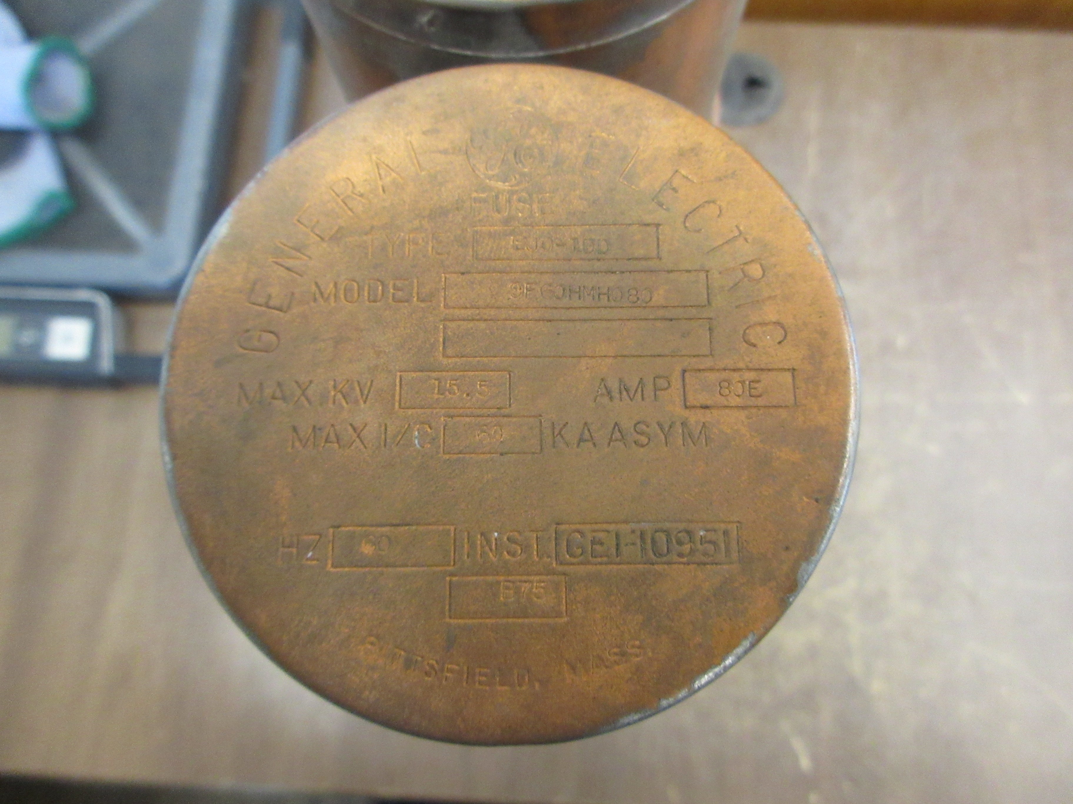 GE Type EJ 0-1DD Fuse 9F60HMH080 80E 15.5KV 60Hz Used