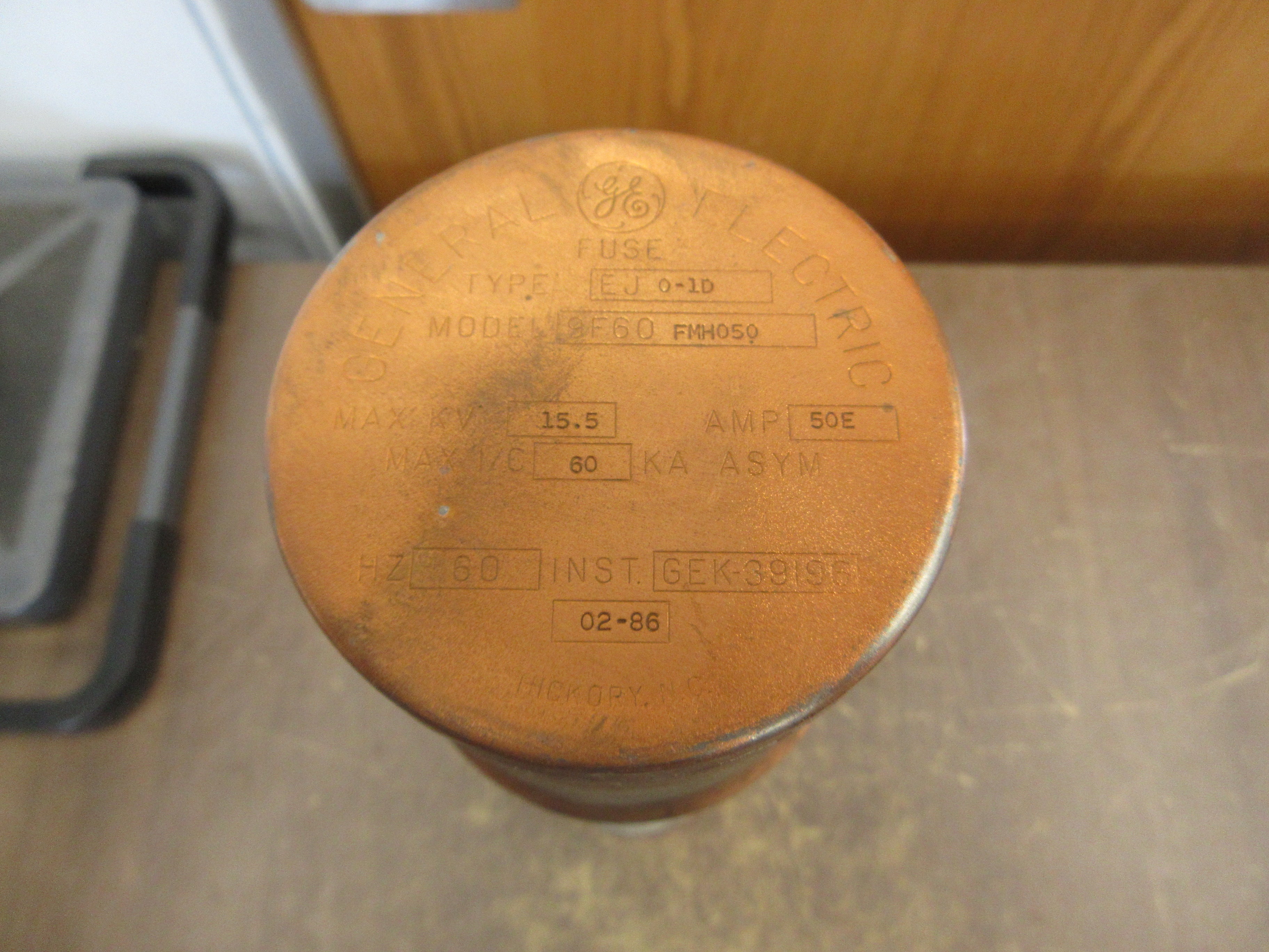 GE Type EJ 0-1D Fuse 9F60 FMH050 50E 15.5kV 60Hz Used