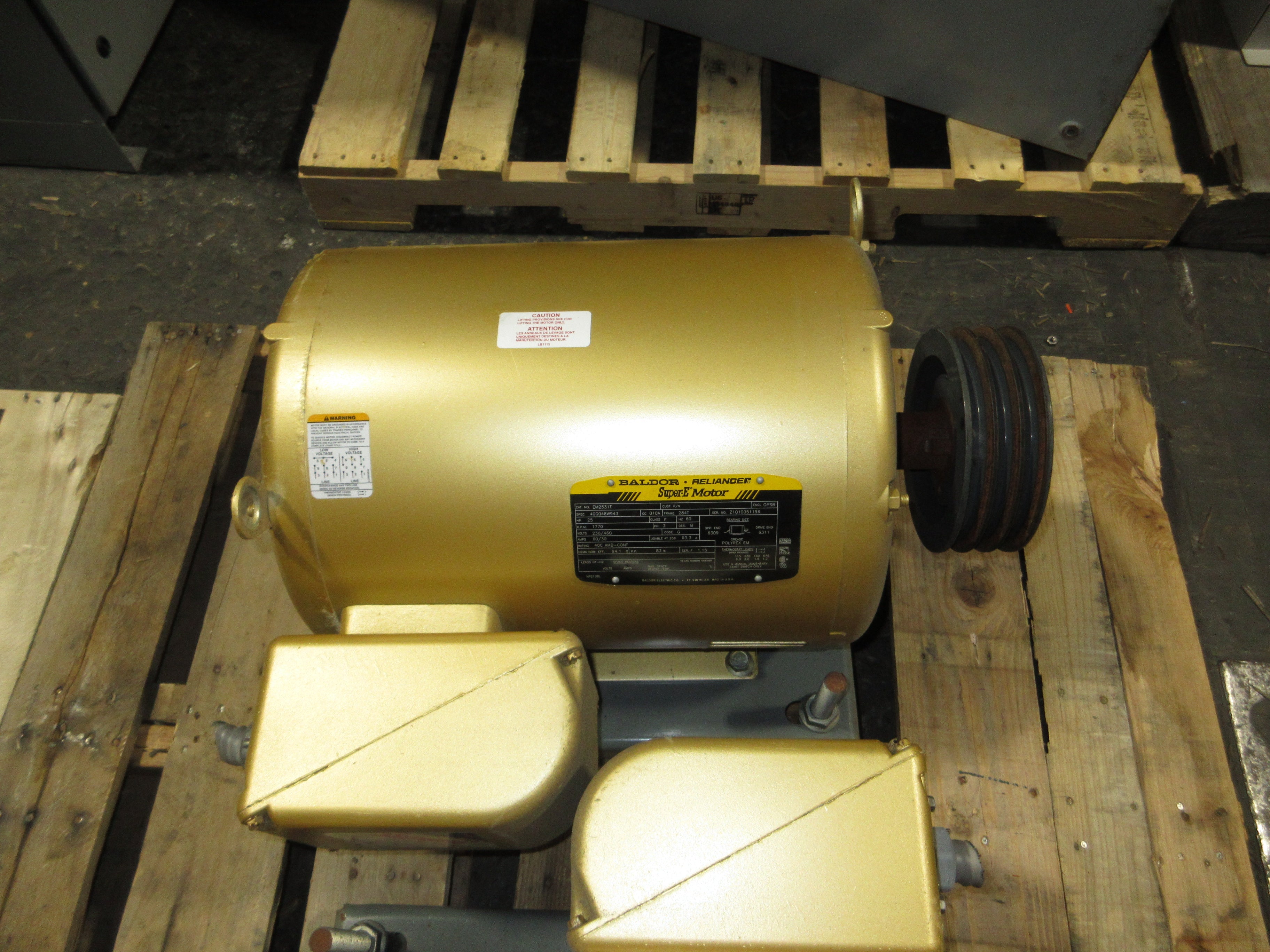 Baldor Motor EM2531T 25HP 1800 RPM 230/460V 60/30A 60Hz 3Ph Used