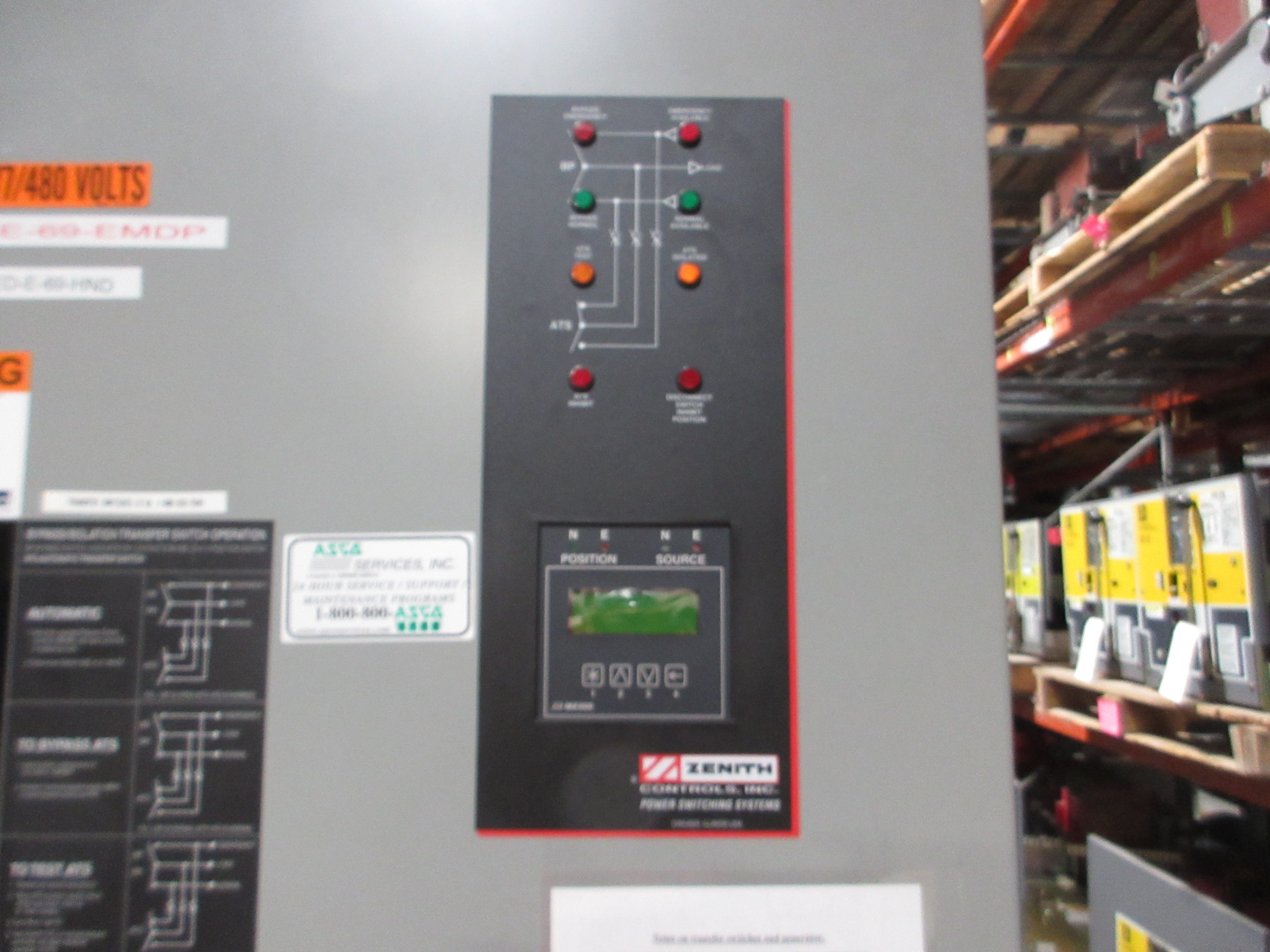 Zenith Automatic Transfer Switch w/ Bypass ZBTSL15FC-7 150A 277/480V 3Ph Used