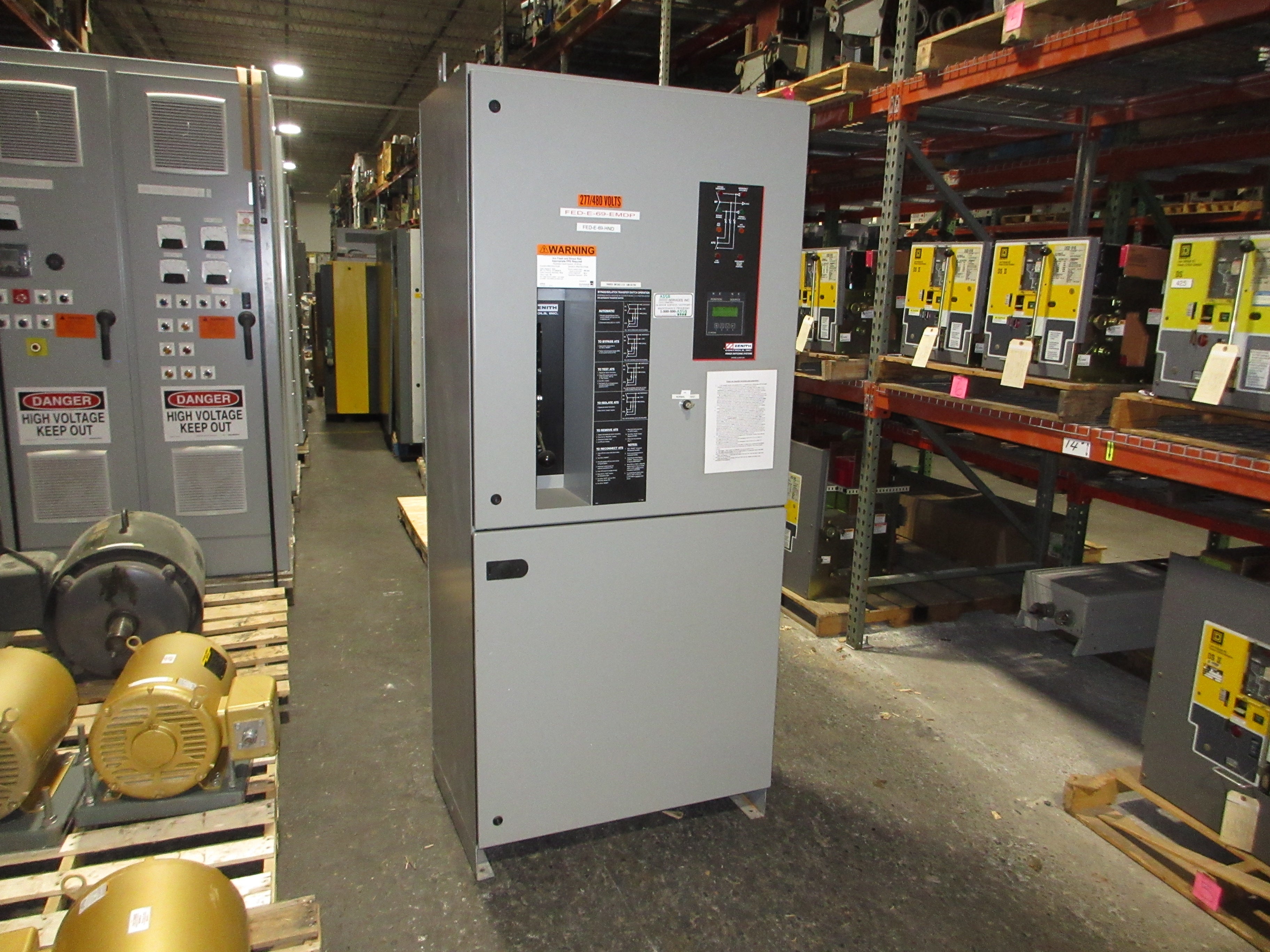 Zenith Automatic Transfer Switch w/ Bypass ZBTSL15FC-7 150A 277/480V 3Ph Used