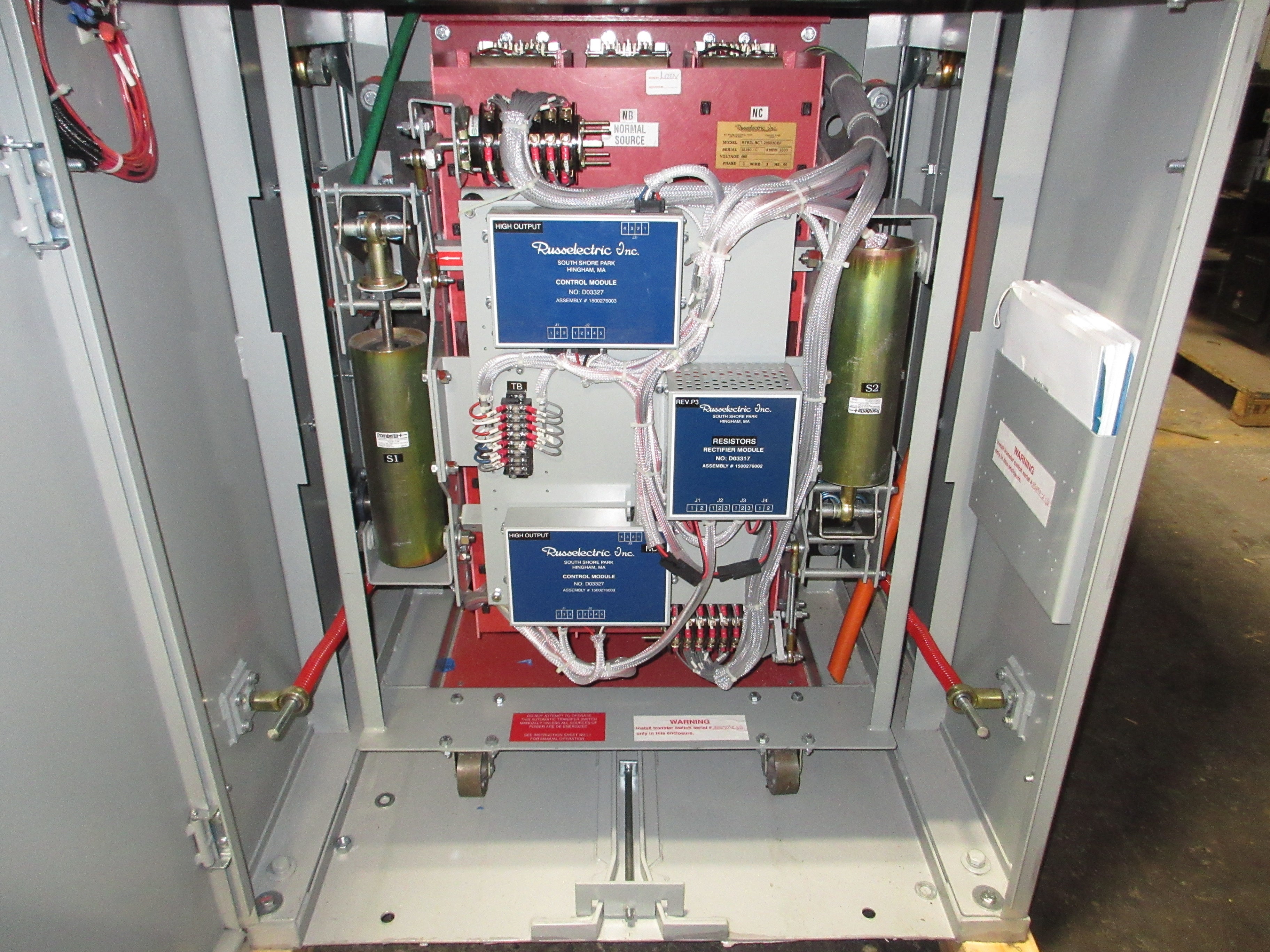 Russelectric Automatic Transfer Switch w/ Bypass RTBDLBCT-20003CEF 2000A 480V