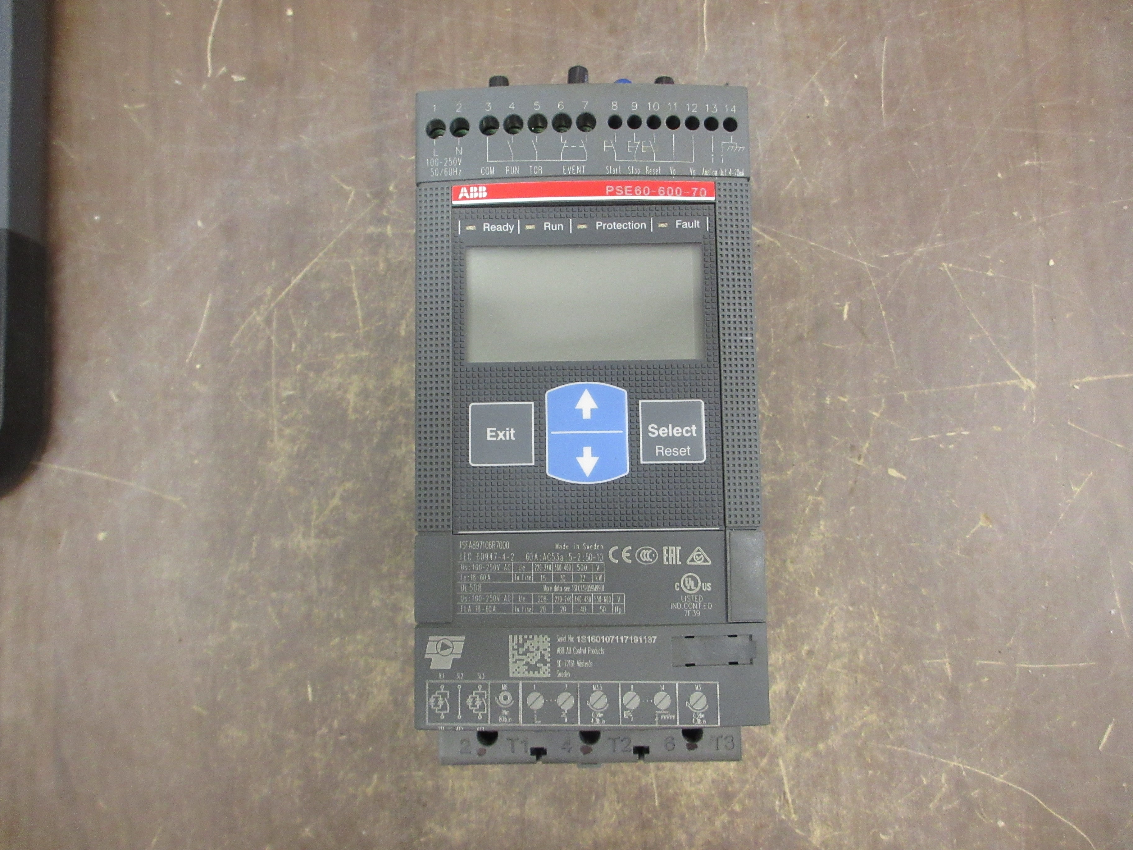 ABB Soft Start PSE60-600-70 50HP 208-600V Used