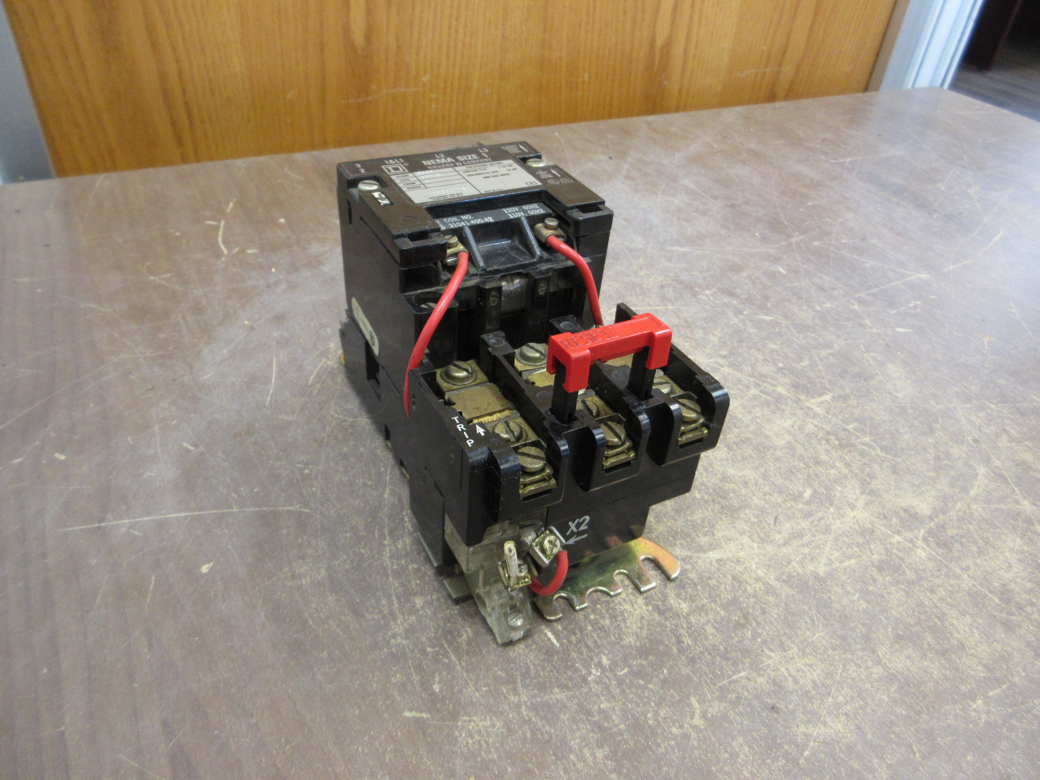 Square D Size 1 Starter 8536 SC0 3 Ser. A 120V Coil Used