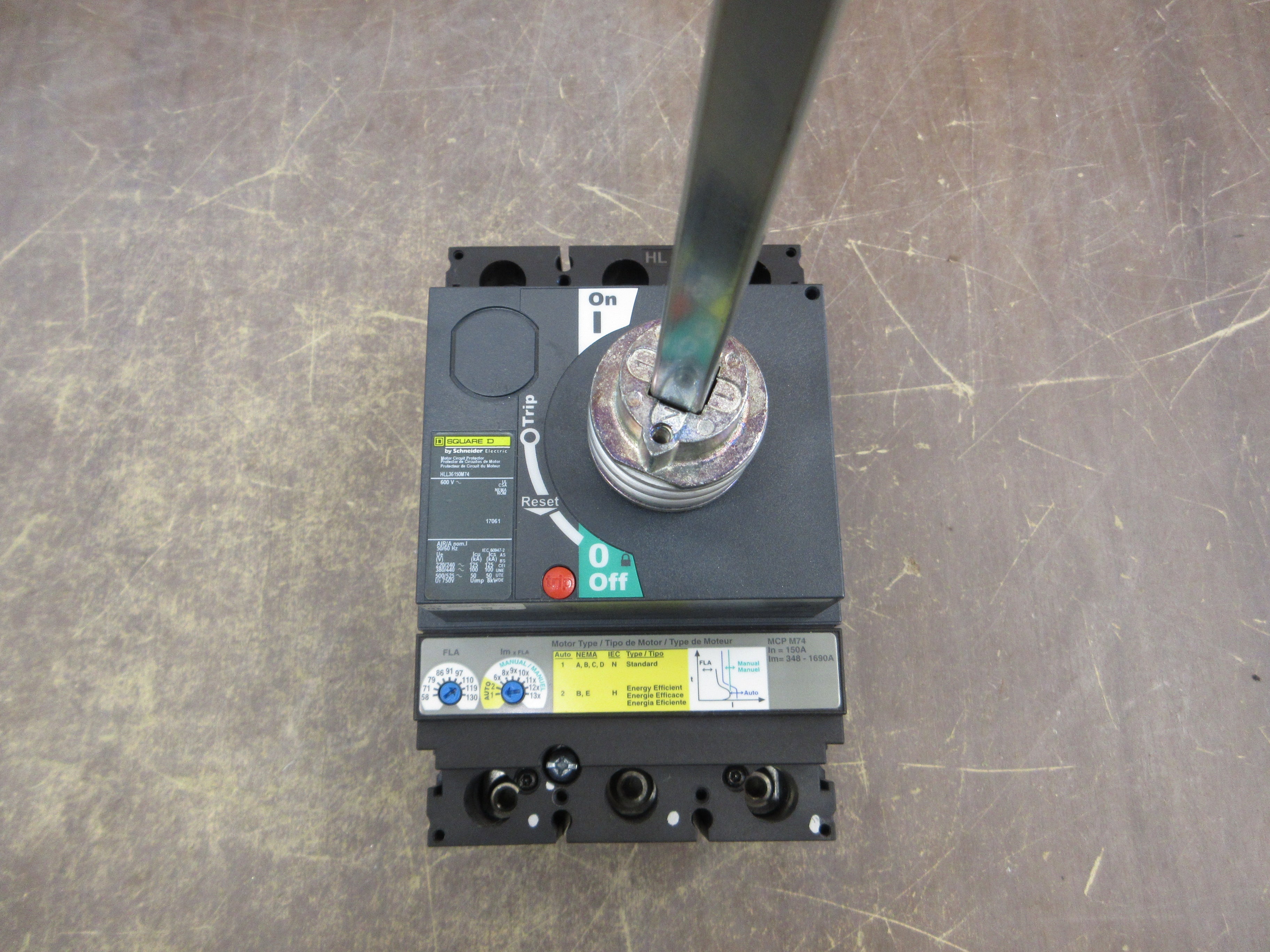 Square D Motor Protector H1136150M74 Trip: 58-130A 600V 3P Used