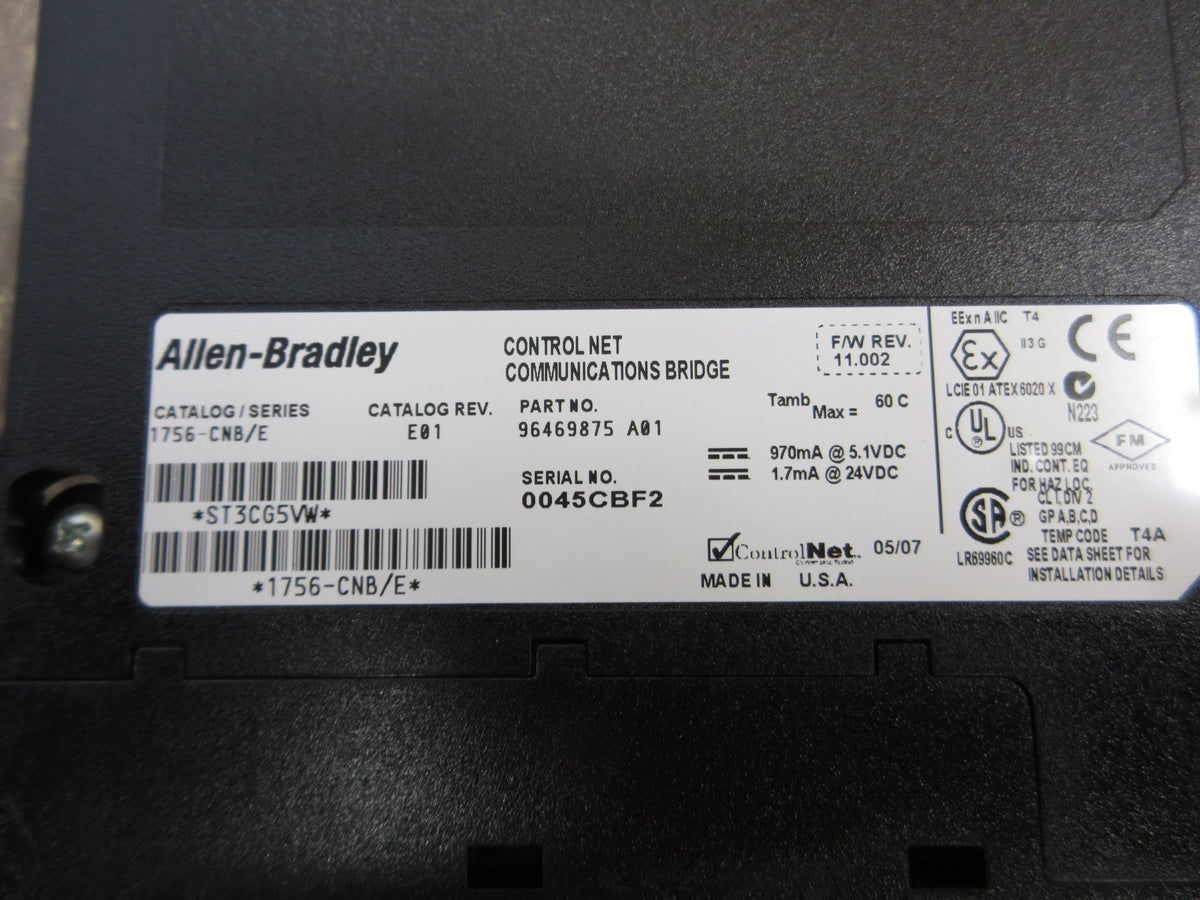 Allen-Bradley ControlLogix Control Net Comm. Bridge Module 1756-CNB/E Rev. E01