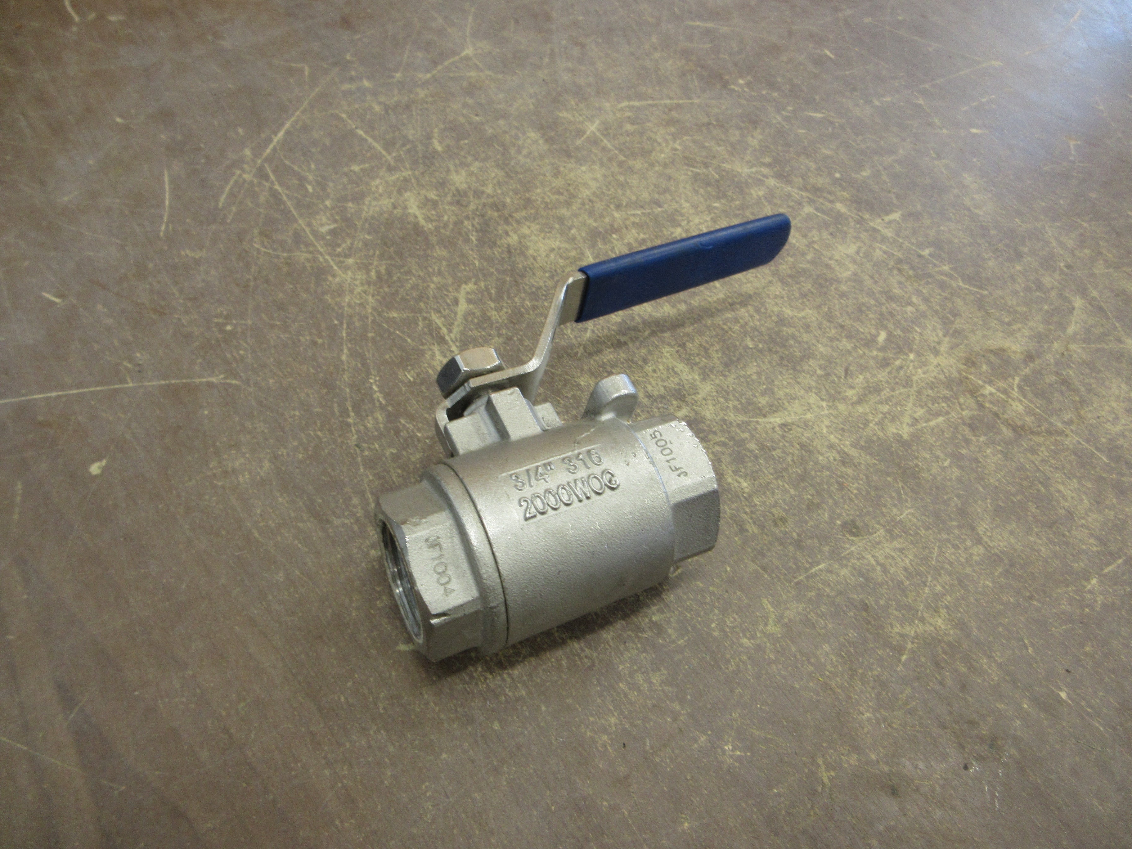 J-Flow Controls Stainless Steel Ball Valve JF1005 3/4" 2000 WOG Used