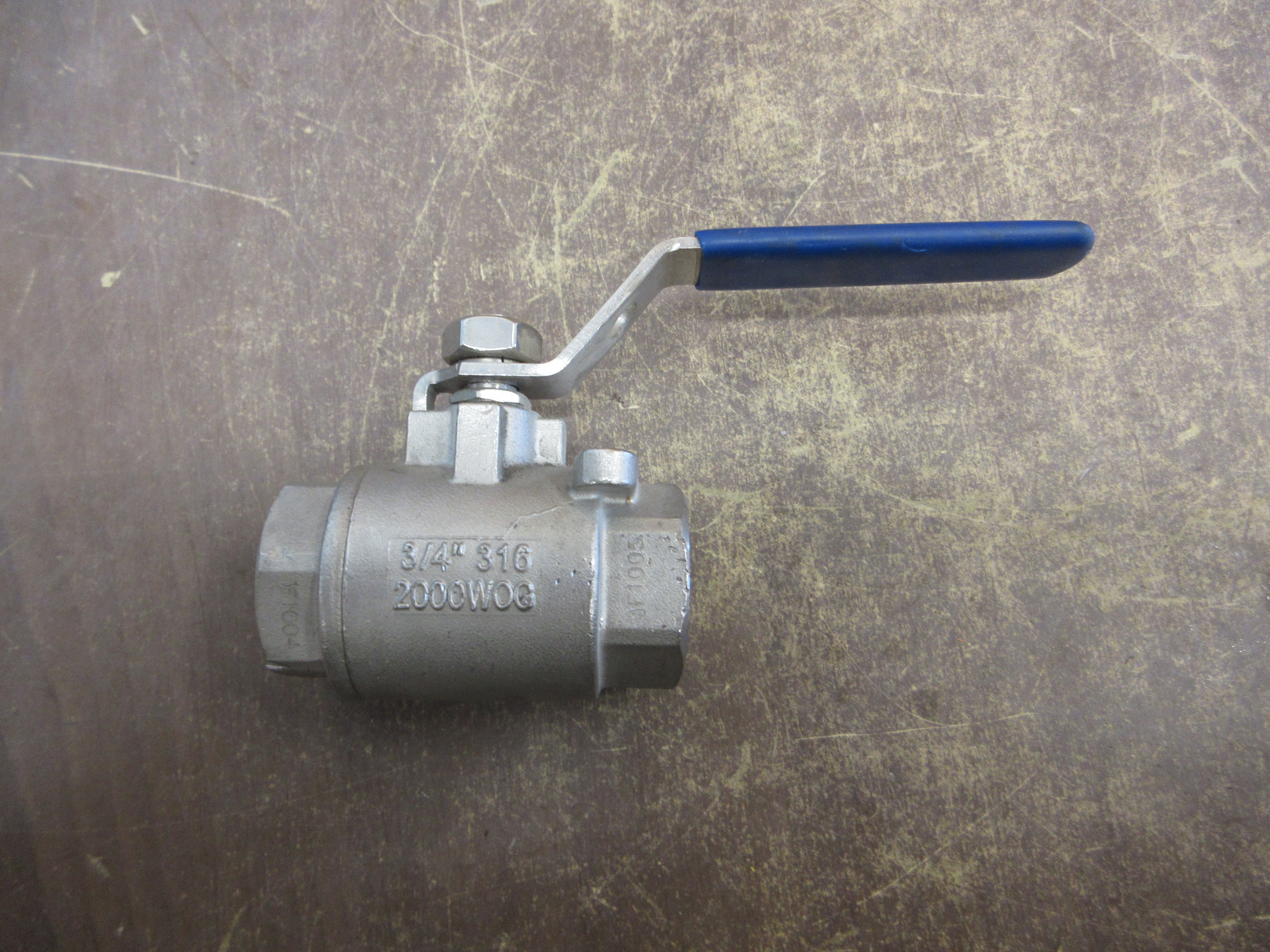 J-Flow Controls Stainless Steel Ball Valve JF1005 3/4" 2000 WOG Used