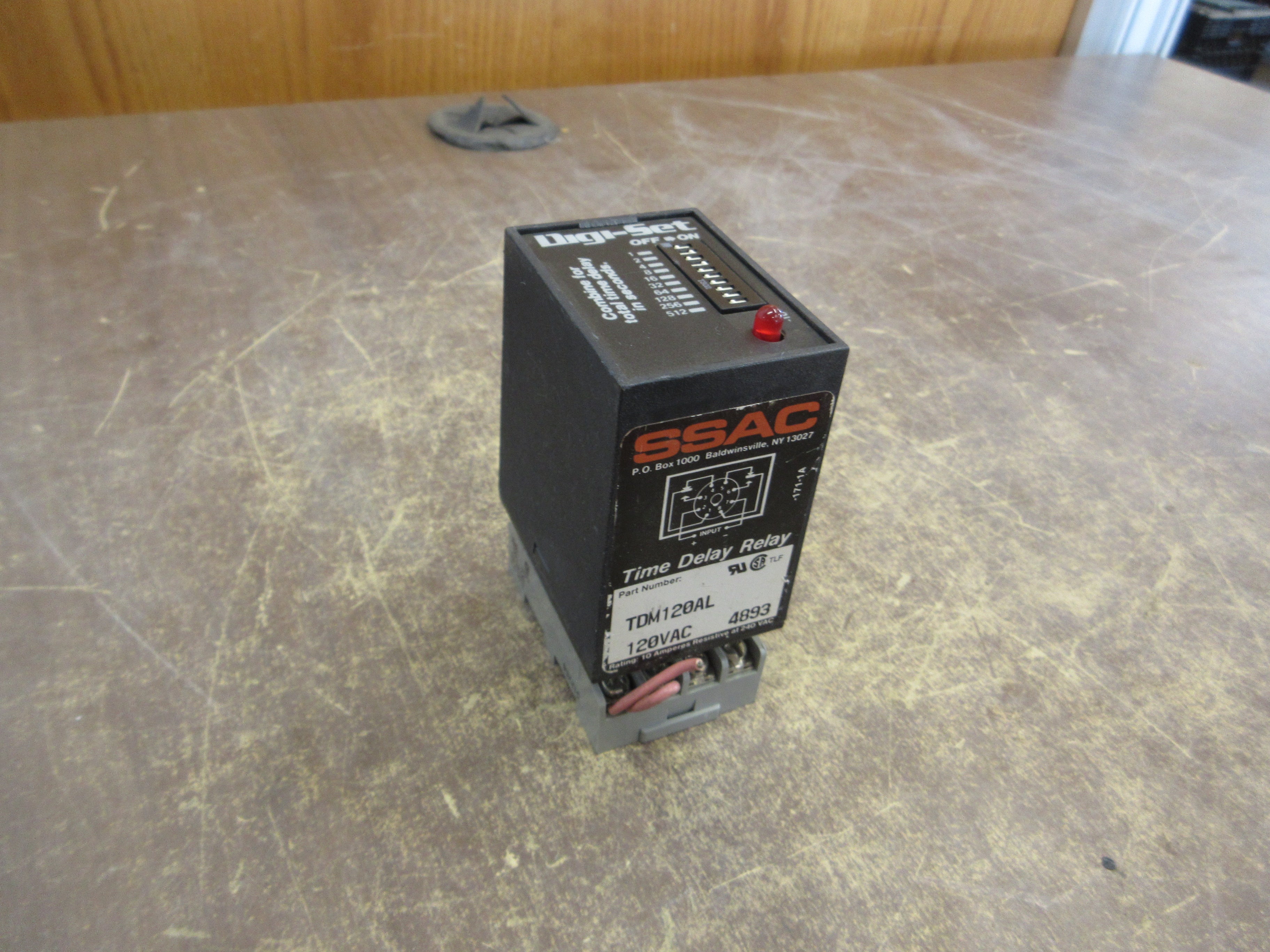 SSAC Time Delay Relay TDM120AL 120VAC w/ Base Used