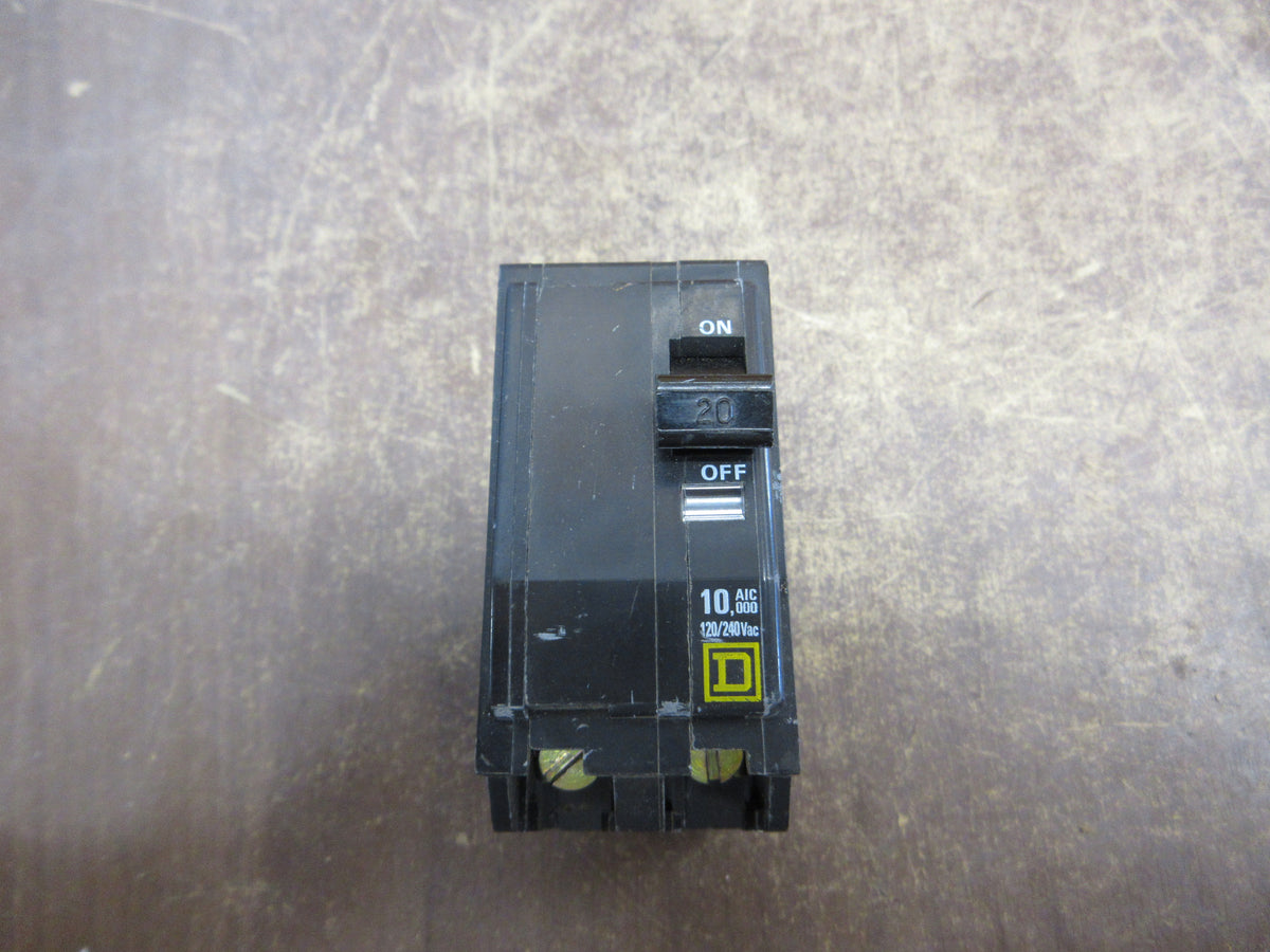 Square D Clip-On Circuit Breaker QO220 20A 120/240V 2P *Lot of 2* Used