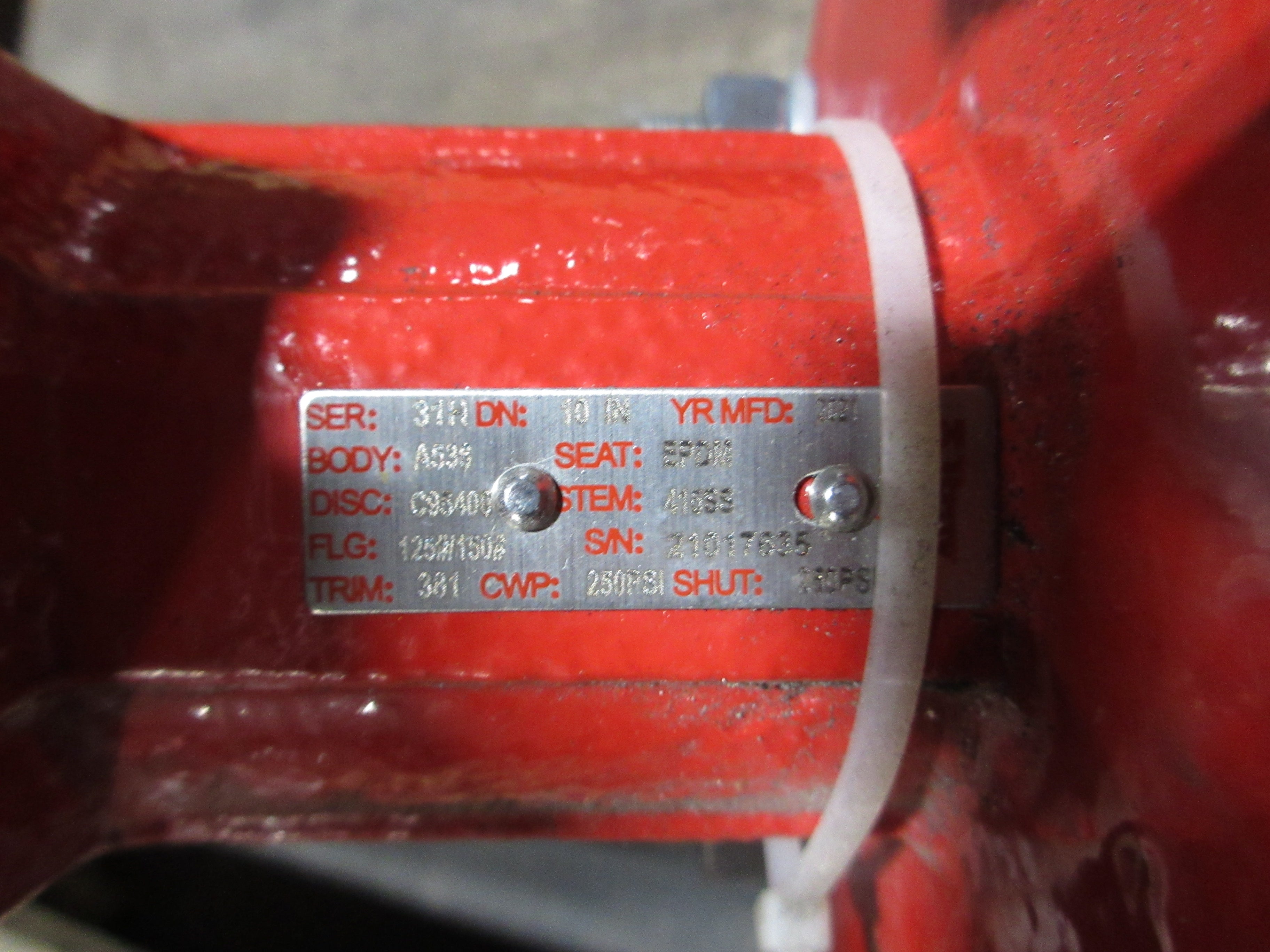 Bray Butterfly Valve 31H1000 Ser. 31H Body: A536 10" New Takeout