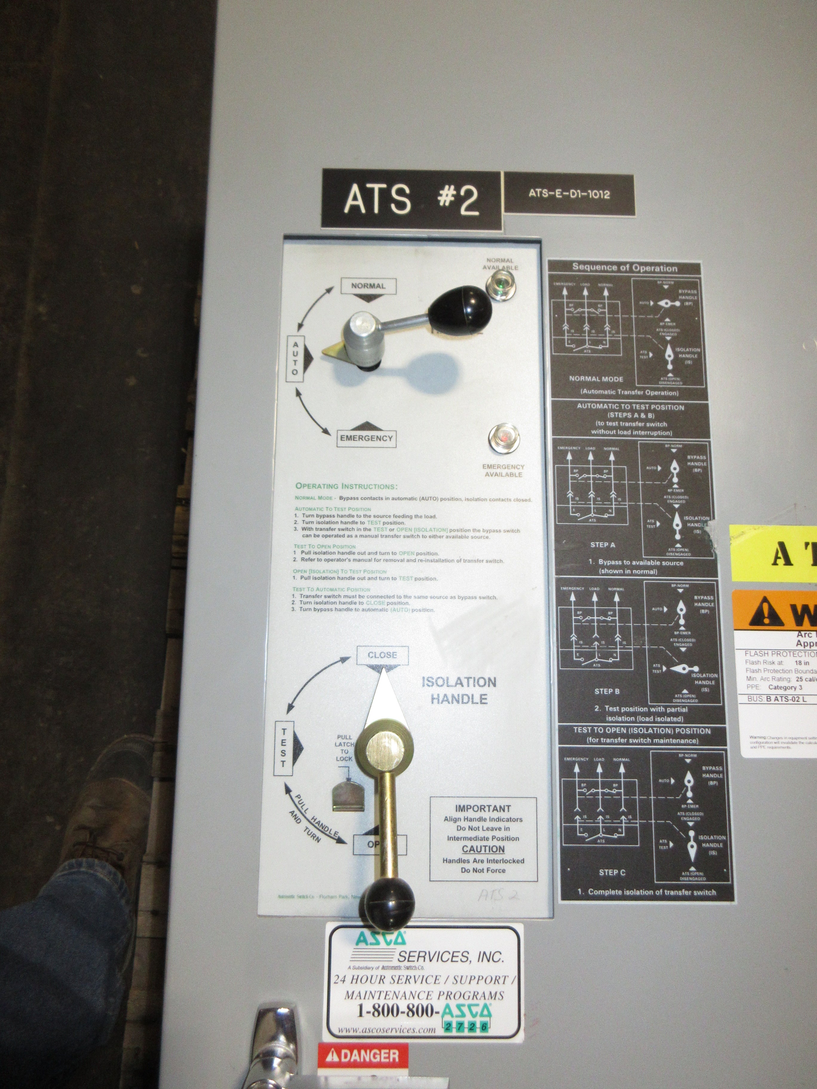 Asco 962 Series Automatic Transfer Switch w/ Bypass E962340097XC 400A 480Y/277V