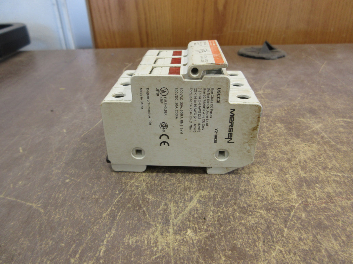 Ferraz Shawmut Ultrasafe Fuseholder USCC3I 30A 600V 3P Used