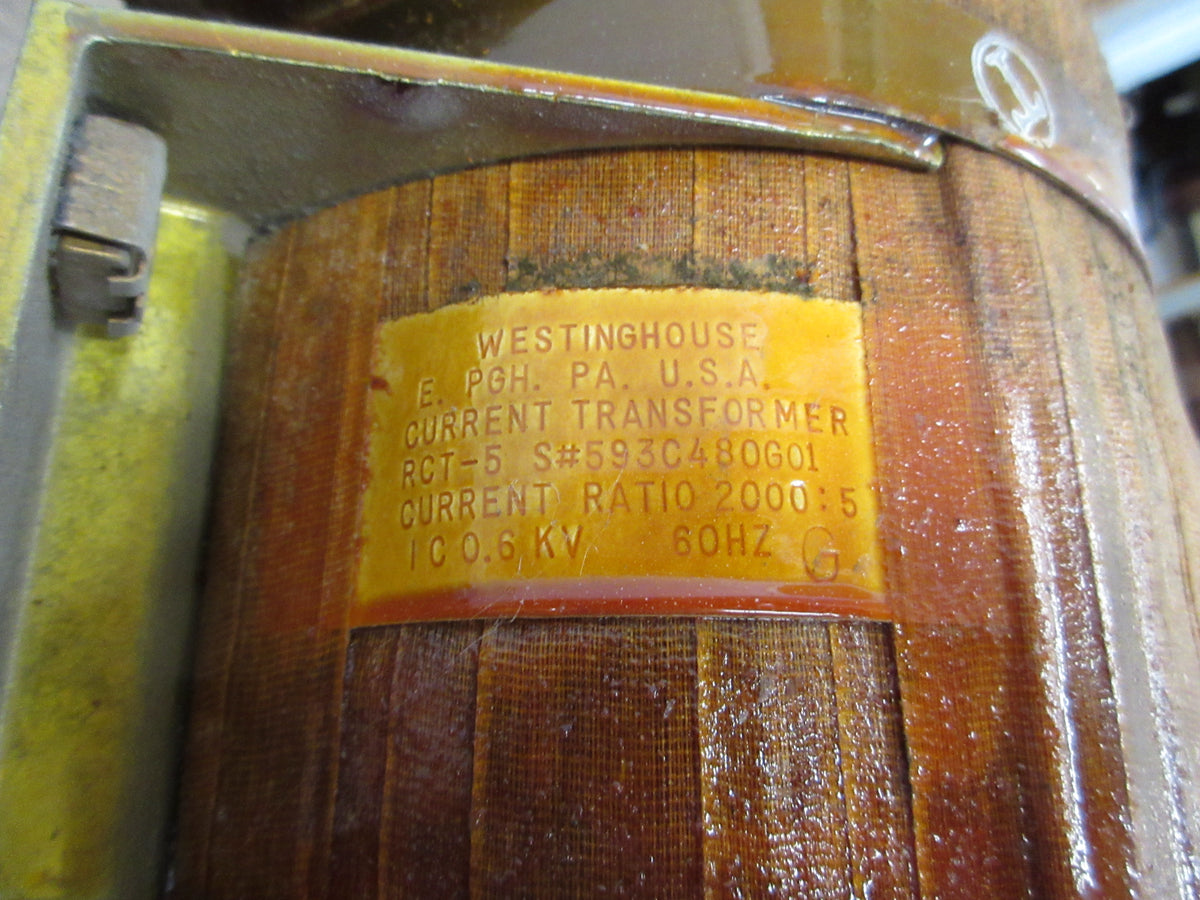 Westinghouse RCT-5 Current Transformer 593C480G01 Ratio 2000:5A 600V 60Hz Used