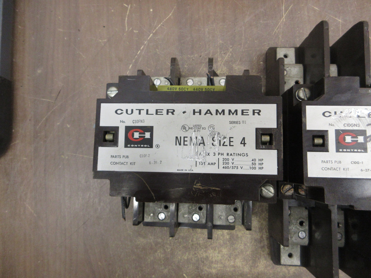 Cutler-Hammer 2-Speed Contactor C10FN3 / C10GN3 Size 4 / Size 5 480V Coil Used