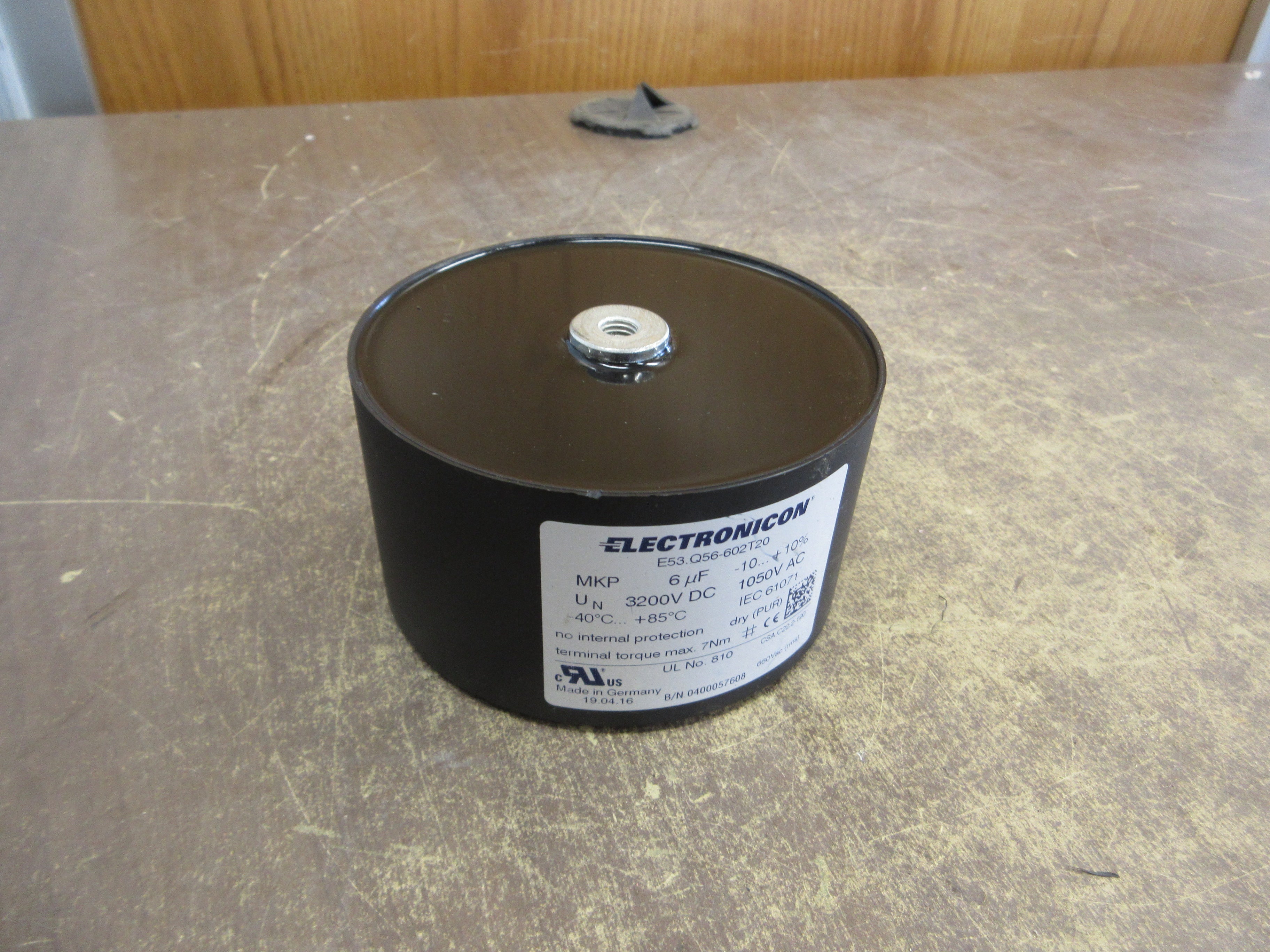 Electronicon Capacitor E53.Q56-602T20 6uF 3200VDC 1050VAC Used