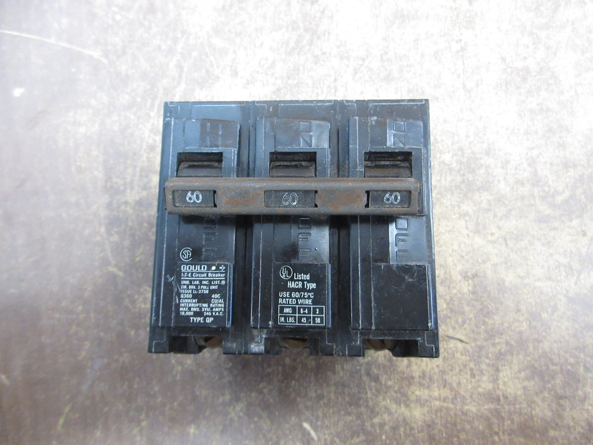 Gould Clip-On Circuit Breaker Q360 60A 240V 3P Used