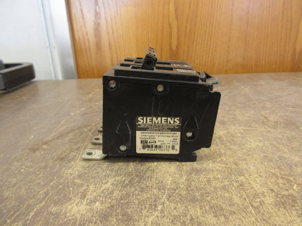 Siemens Type BL Bolt-On Circuit Breaker B360 60A 240V 3P Used