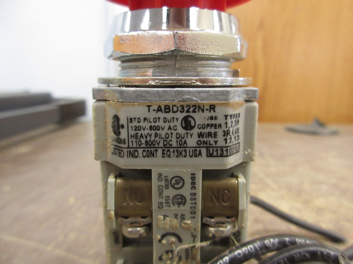 Idec Push Button T-ABD322N-R 120-600V Red Used