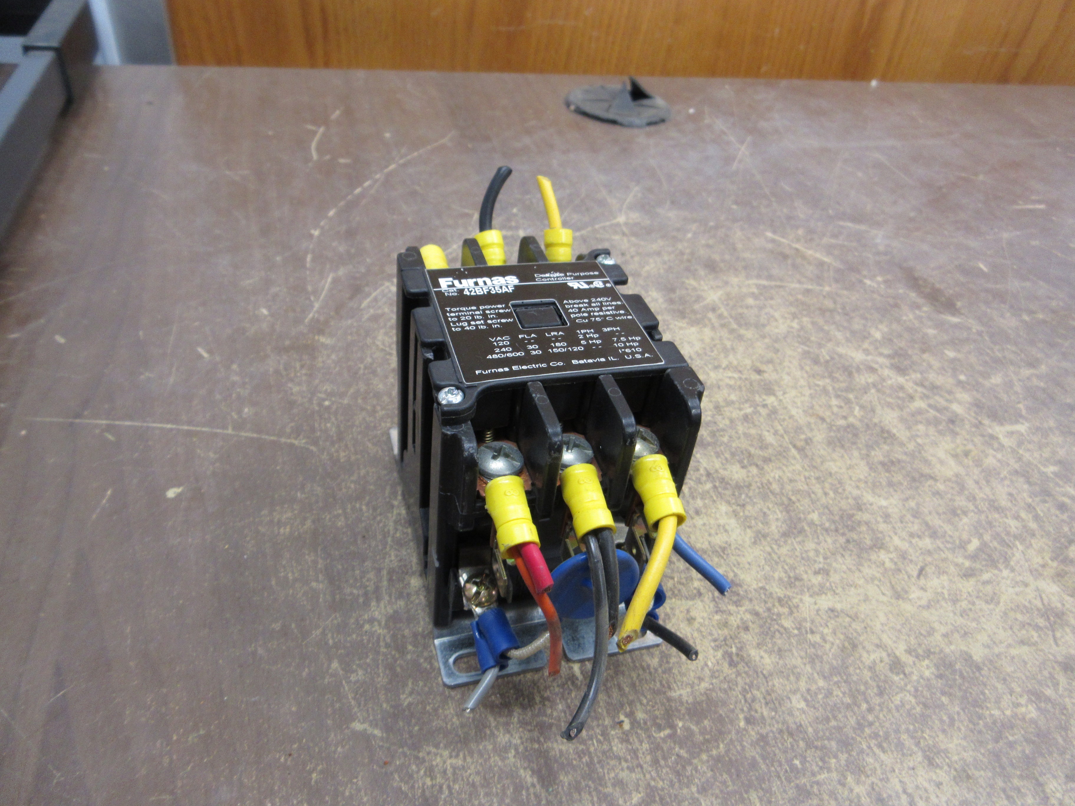 Furnas Definite Purpose Contactor 42BF35AF 120V Coil 30A 600V Used