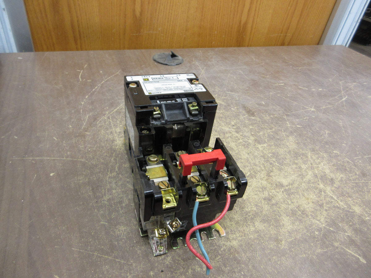 Square D Size 1 Starter 8536SCO3S Ser. A 120V Coil 600V Used