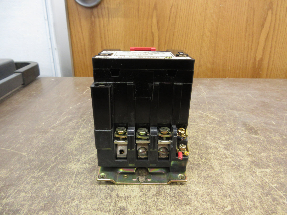 Square D Size 0 Starter 8536SBO2S Ser. A 208V Coil 600V Used