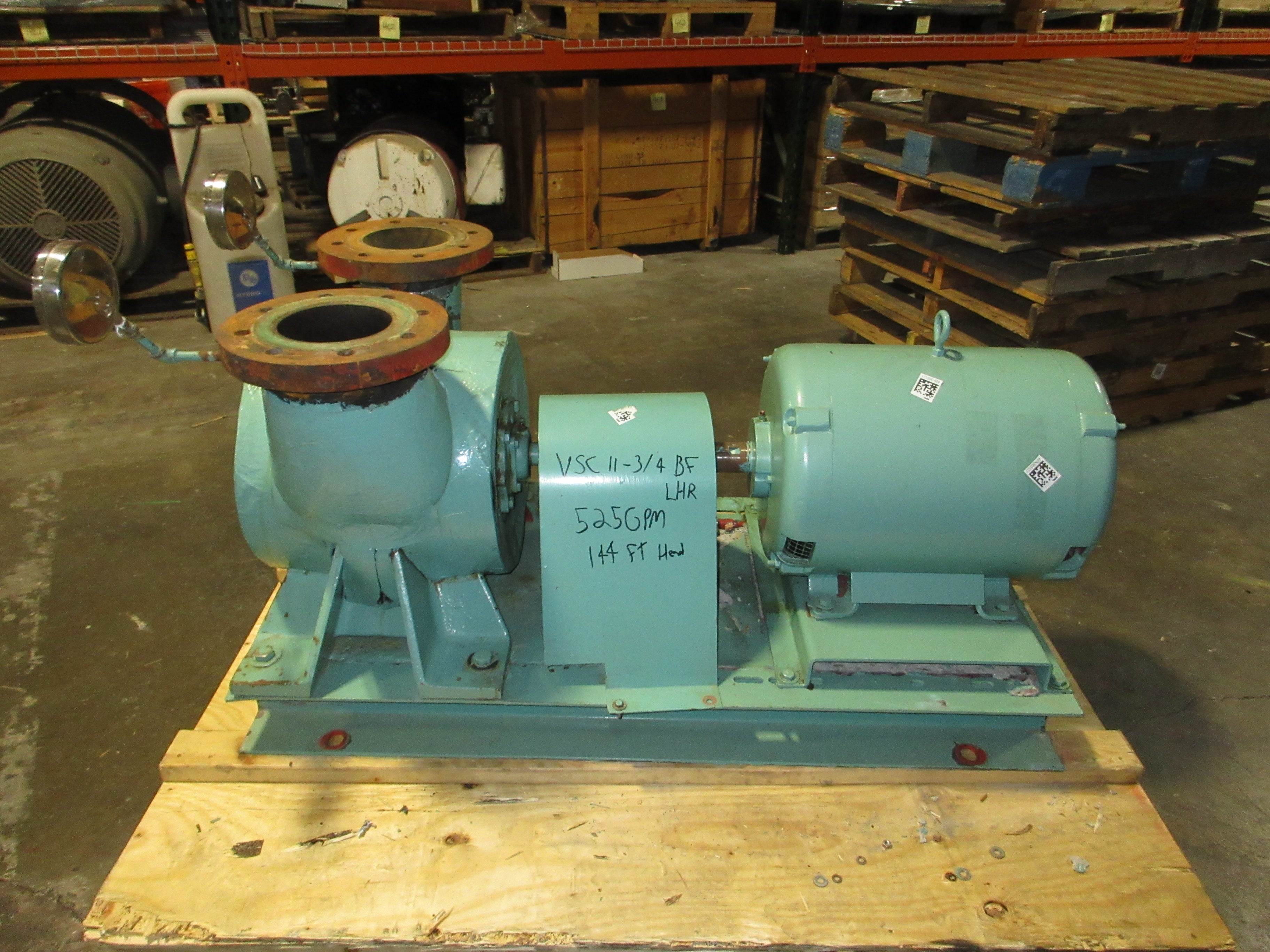 Bell & Gossett 6X6X12 Pump VSC 11-3/4 BF LHR 50HP 525GPM 1750RPM 144FT Head Used