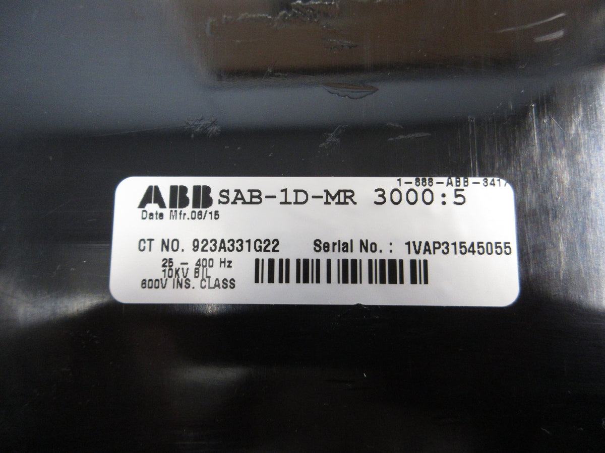 ABB SAB-1D-MR Current Transformer 923A331G22 Ratio 3000:5A 600V 25-400Hz