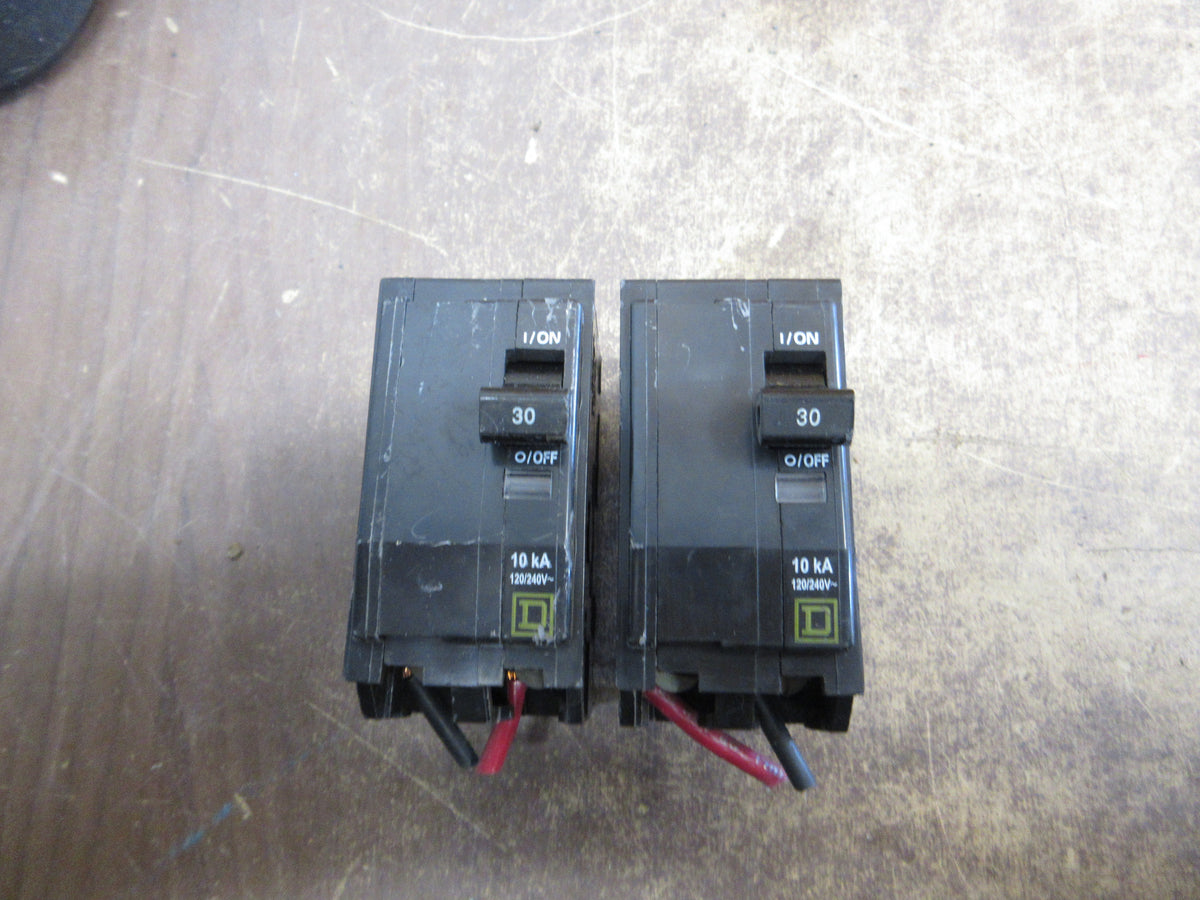 Square D Clip-On Circuit Breaker QO230 30A 120/240V 2P *Lot of 2* Used