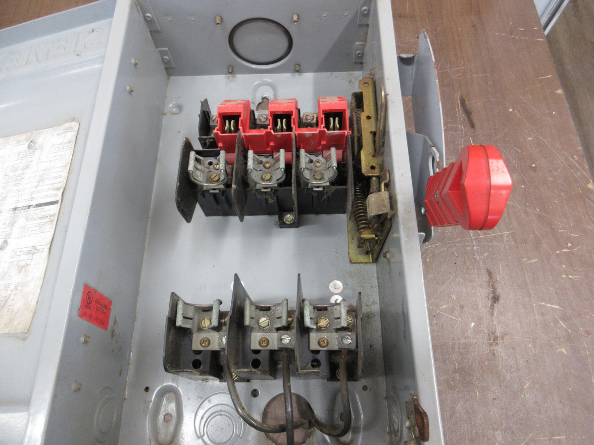Siemens Fusible 3R Safety Switch / Disconnect HF362R 60A 600V 3P Used