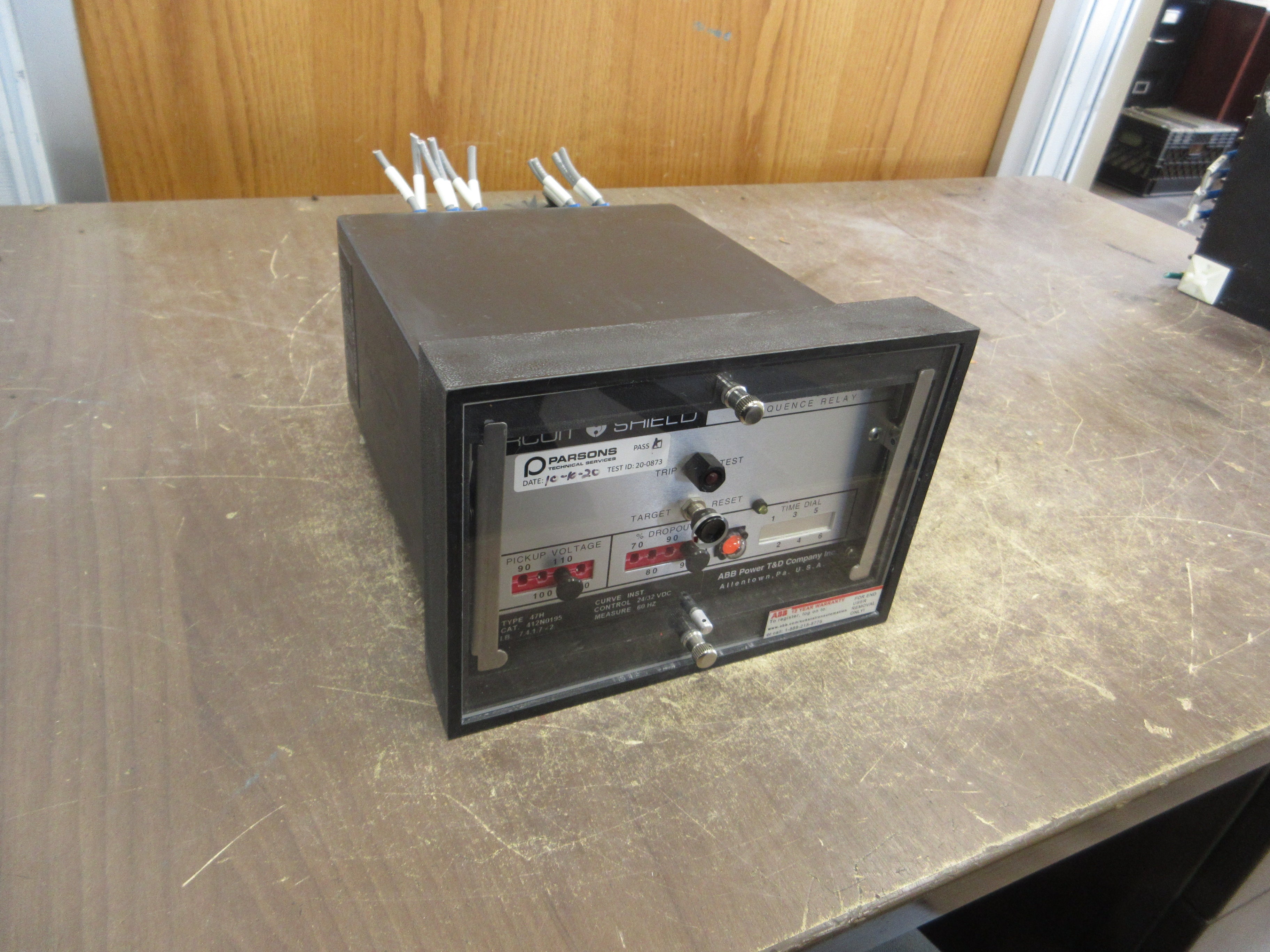 ABB Type 47H Undervoltage Phase Sequence Relay 412N0195 24/32VDC Used