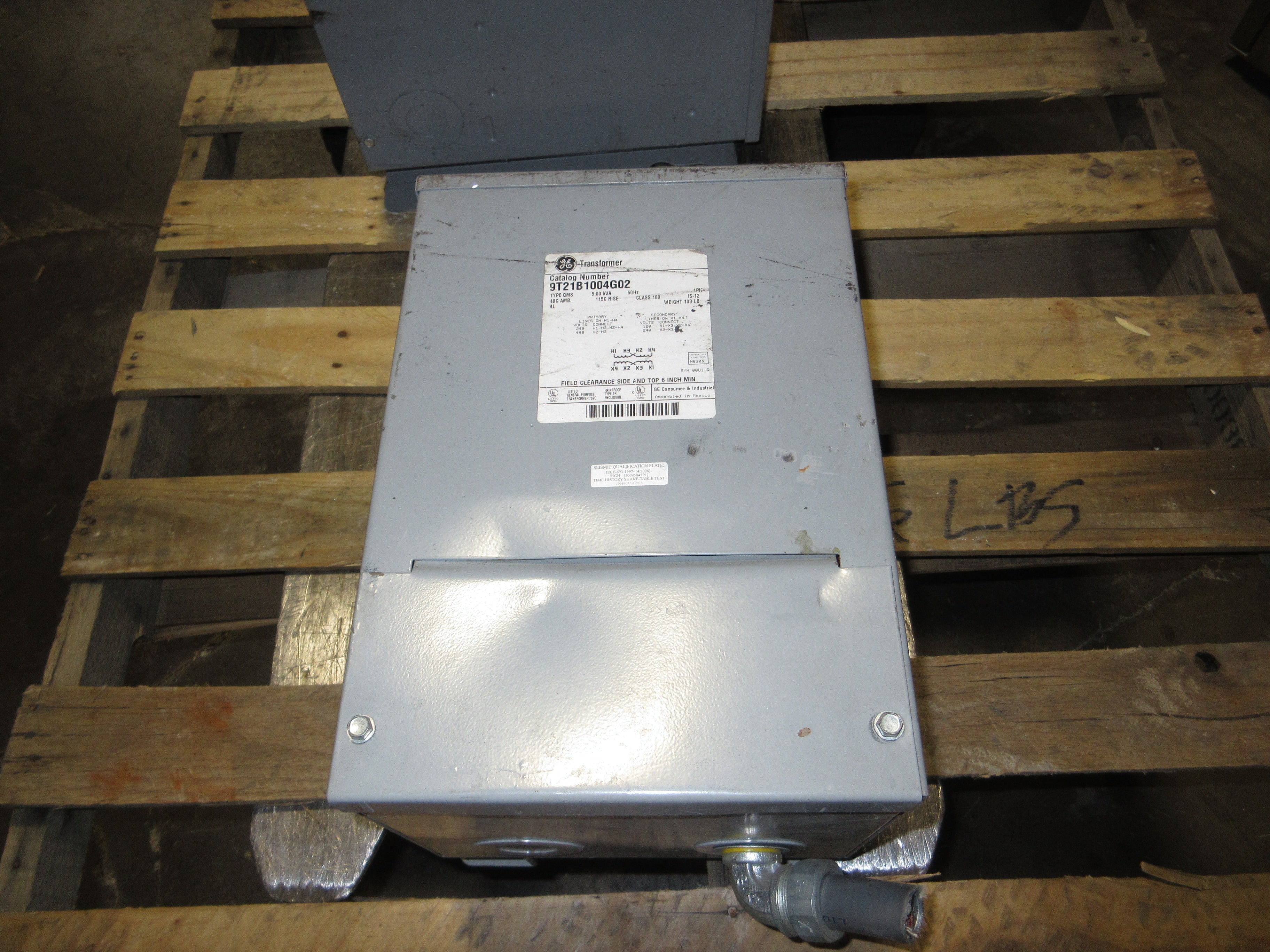 GE Type QMS 3R Transformer 9T21B1004G02 5kVA Pri: 240/480V Sec: 120/240V 60Hz