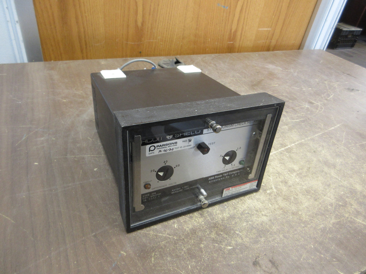 ABB Circuit Shield Type 25S Synchronism Check Relay 424J2105 120V 50/60Hz Used