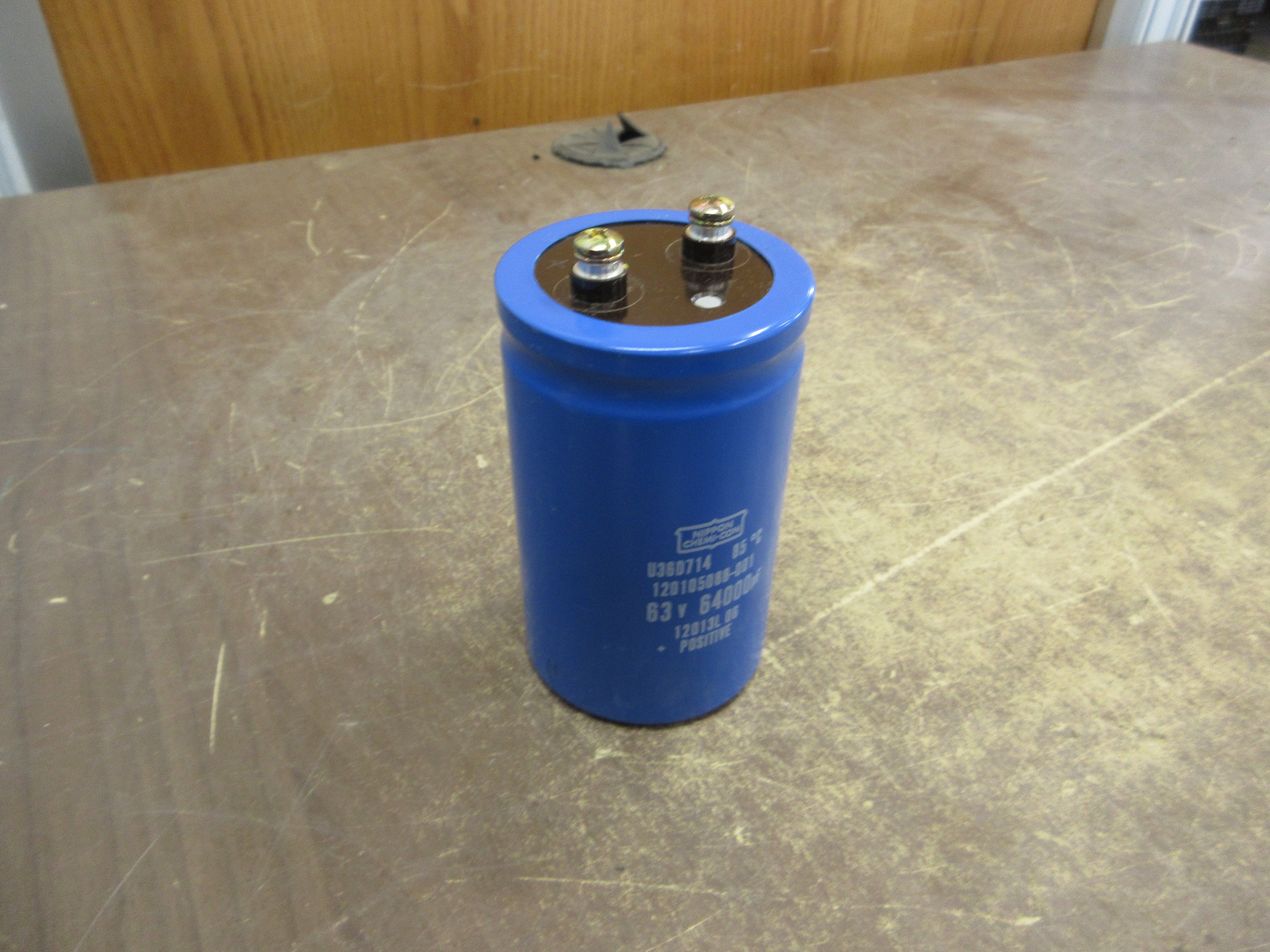 Nippon Chemi-Con Capacitor 120105088-001 64,000uF 63V Used