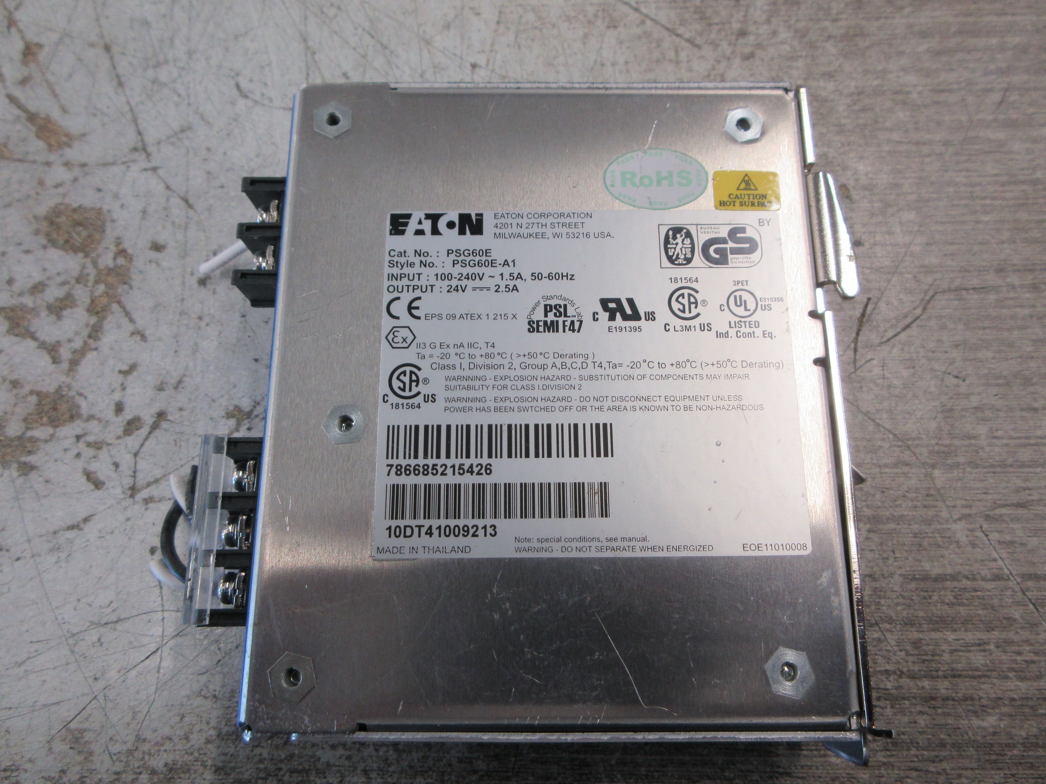 Eaton Power Supply PSG60E-A1 *Missing (1) Terminal Cover* Used