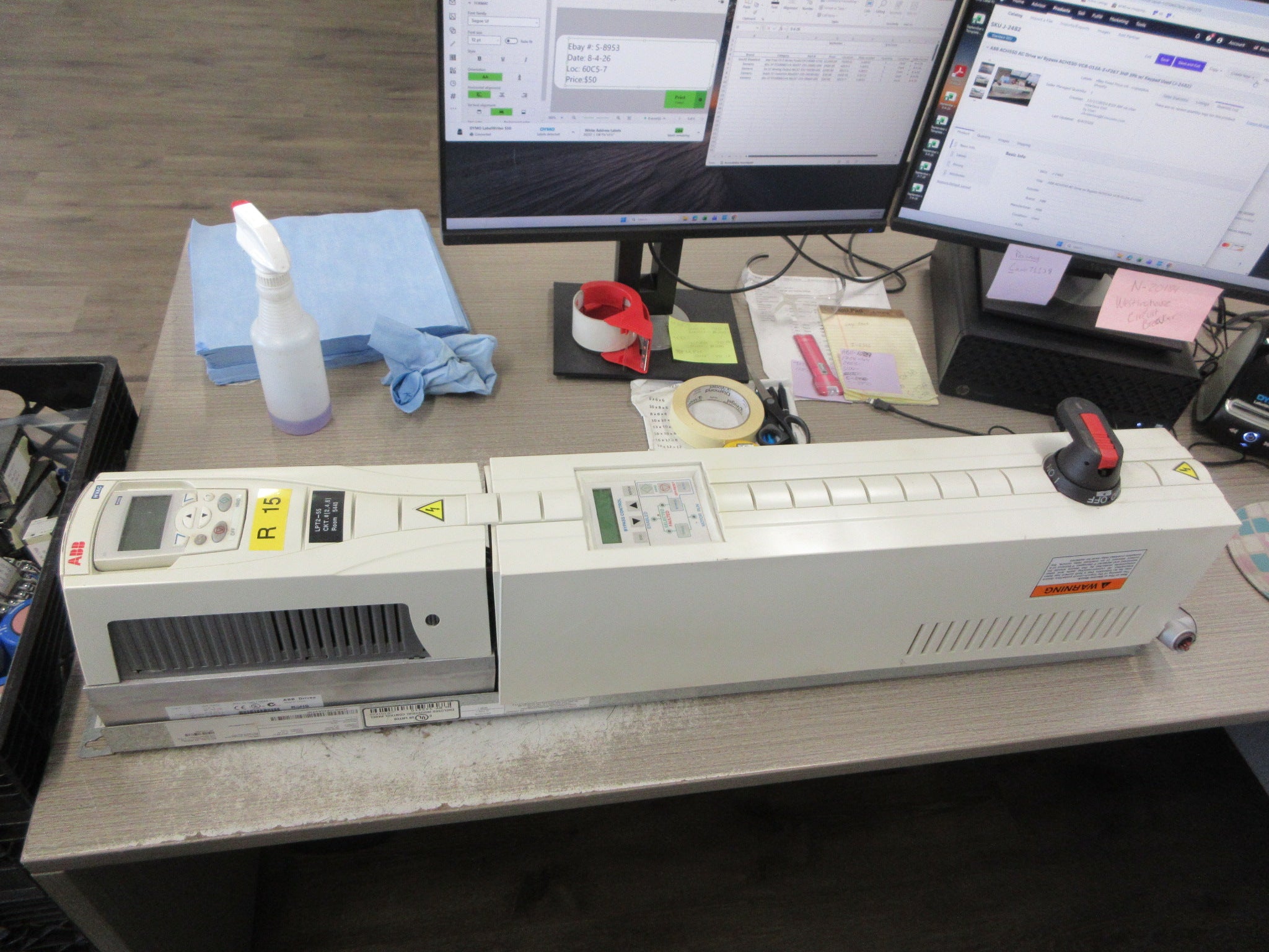 ABB ACH550 AC Drive w/ Bypass ACH550-VCR-012A-2+F267 3HP 3Ph w/ Keypad Used
